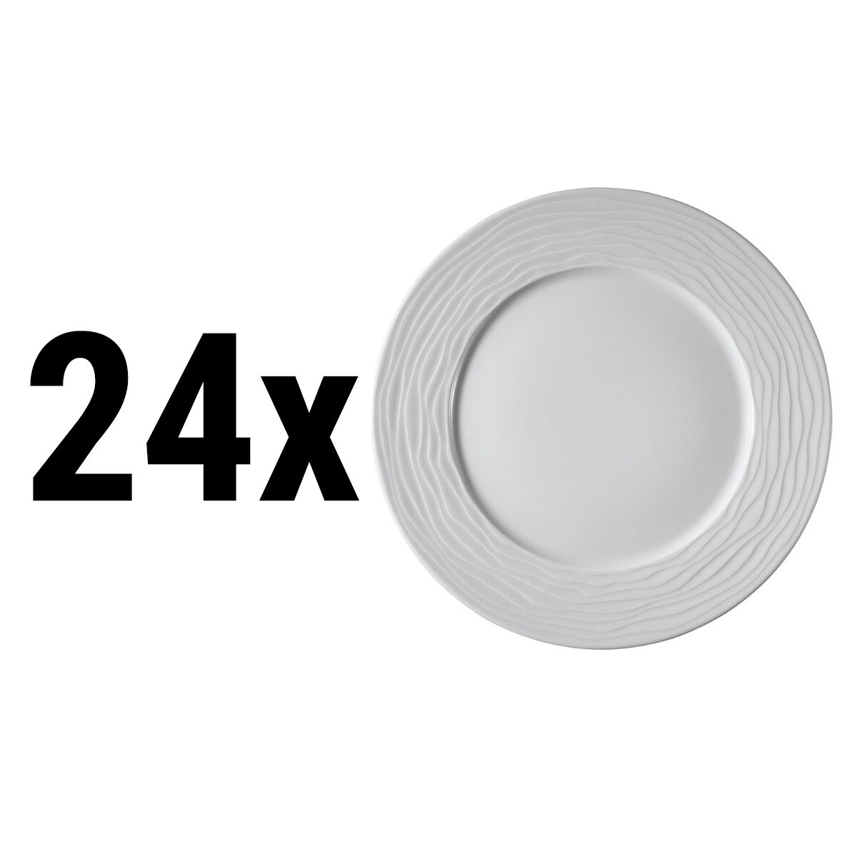 (24 Stück) SEA WAVE - Teller - flach - Ø 210mm - Weiß