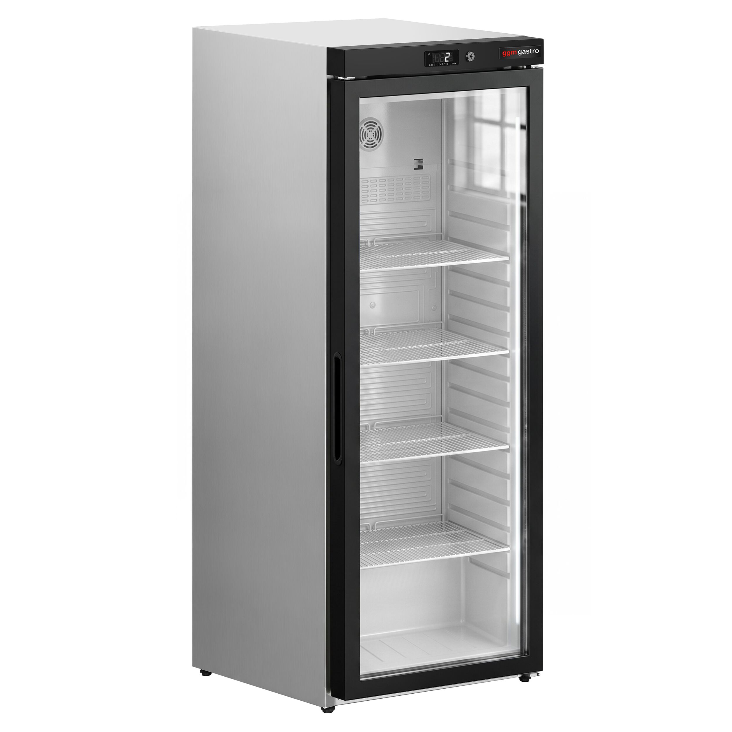 PREMIUM stainless steel storage fridge - 400 litres - with 1 glass door