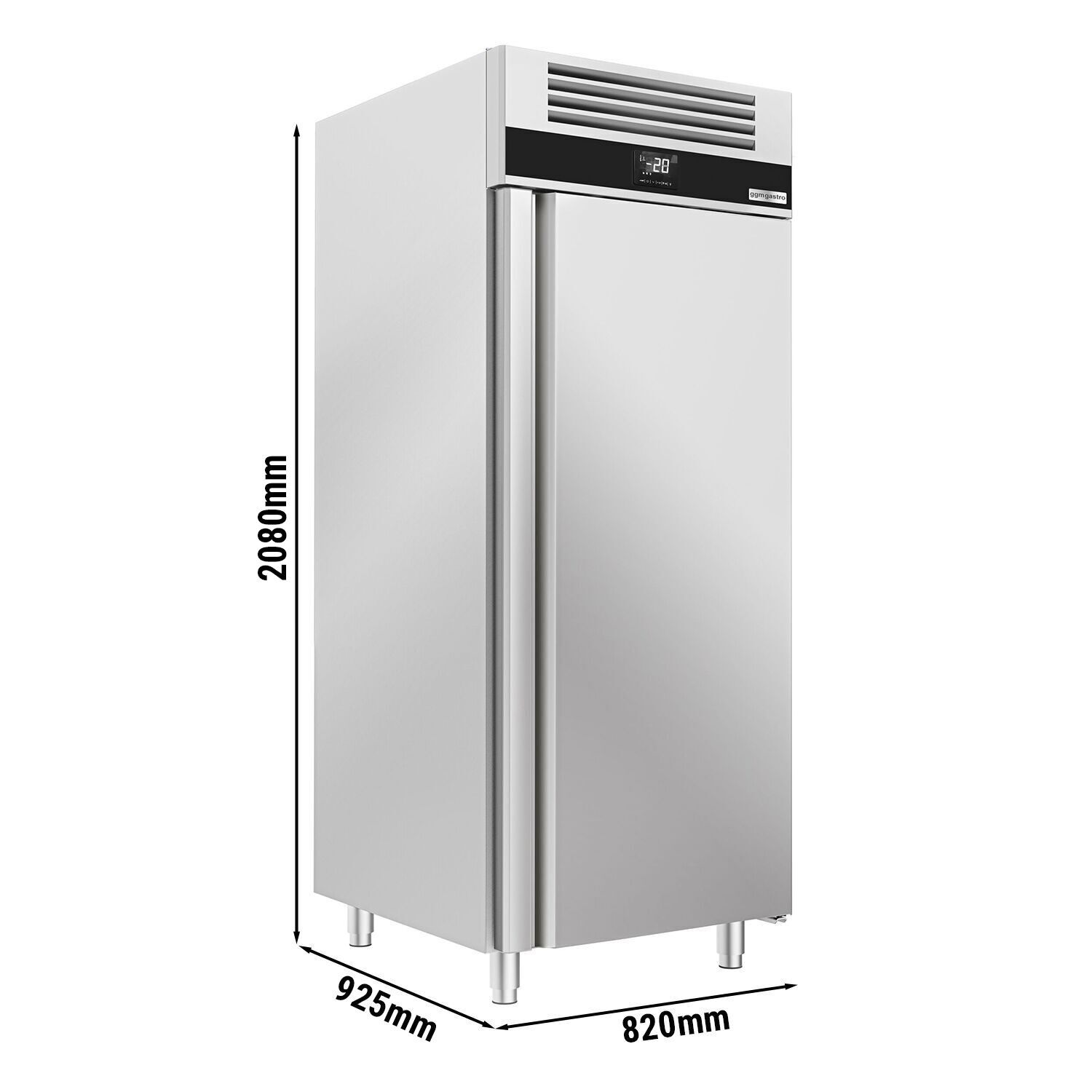 Armoire pâtissière négative en acier inoxydable AISI 304 PREMIUM - EN 600x400 - avec 1 porte & Glissières & 14 paires de rails en acier inox