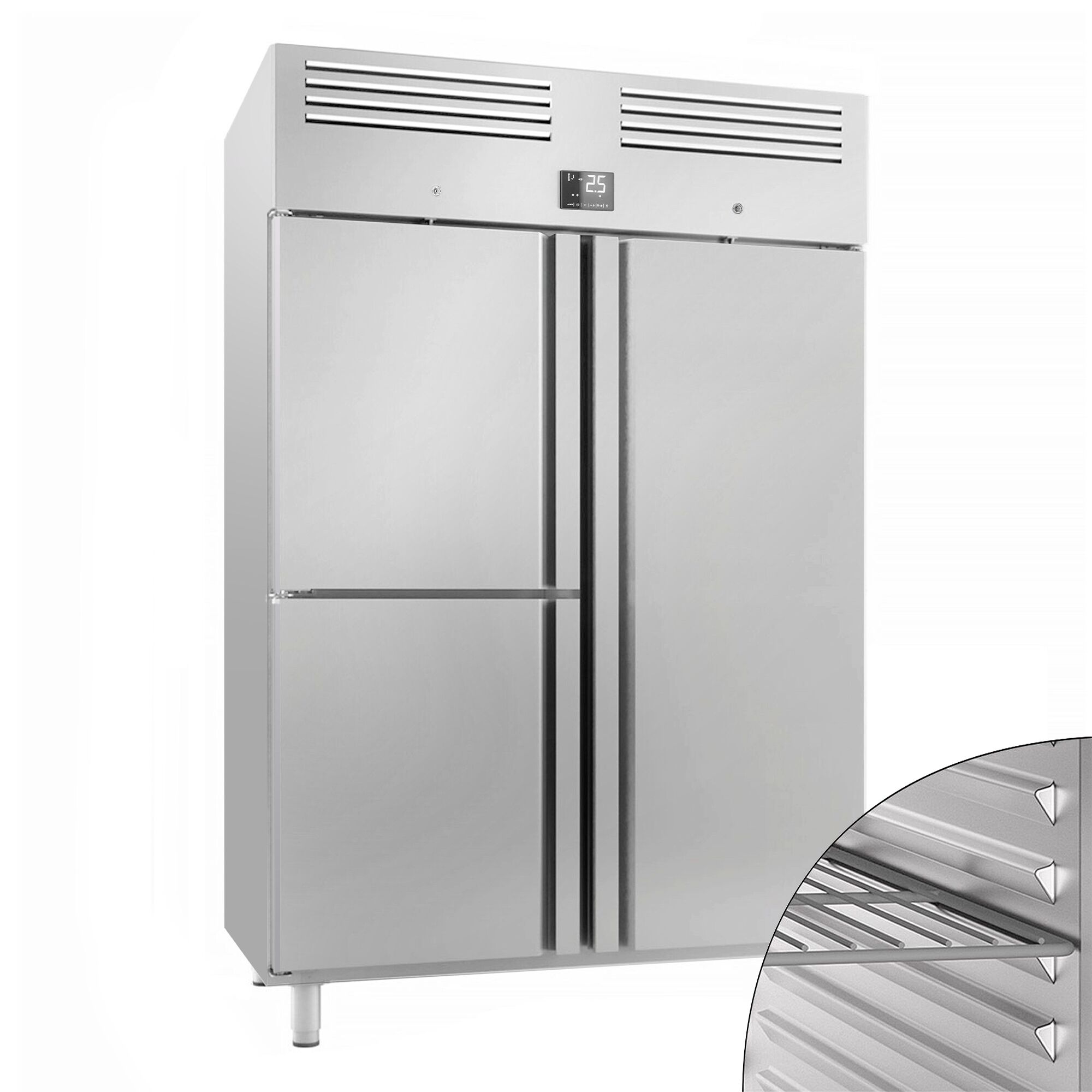 Armoire réfrigérée positive Inox AISI 304 PREMIUM PLUS - GN 2/1 - 1240 L - avec 3 portes