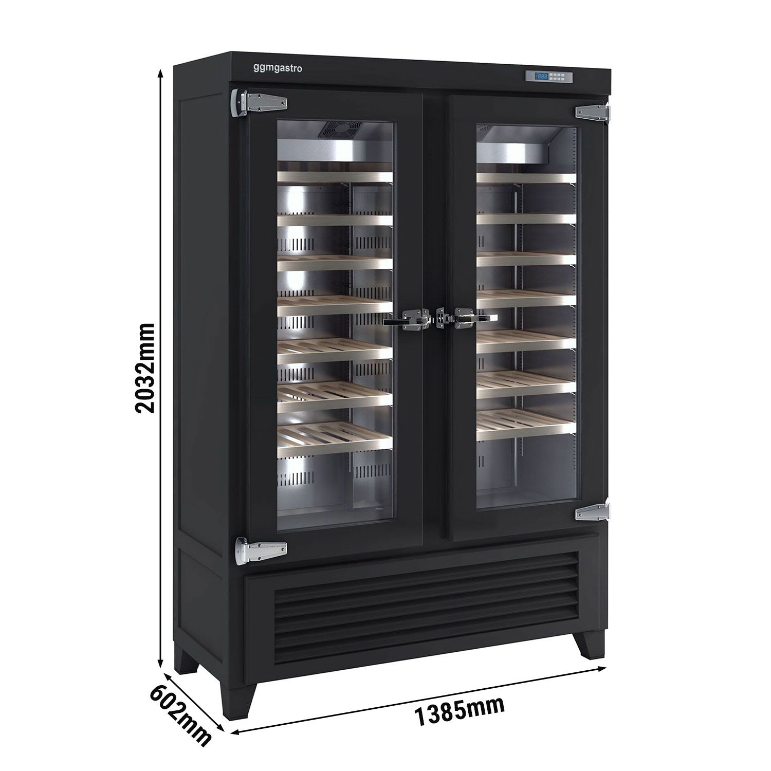 Commercial Wine Fridge - Black - Freestanding - Single Zone - 640L - max. 84 bottles