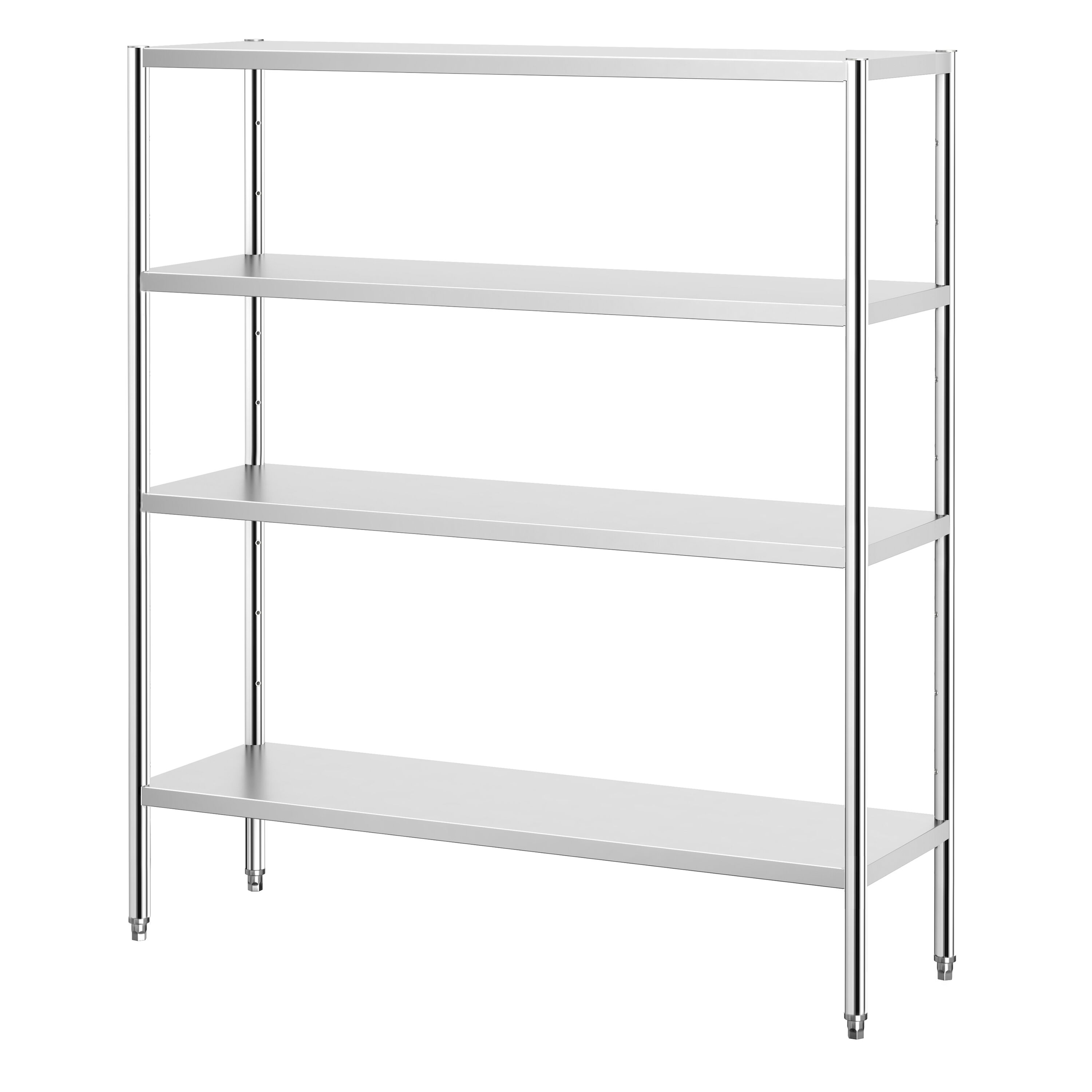 Étagère en inox PREMIUM - 1600 x 490 mm - avec 4 étagères (réglables)