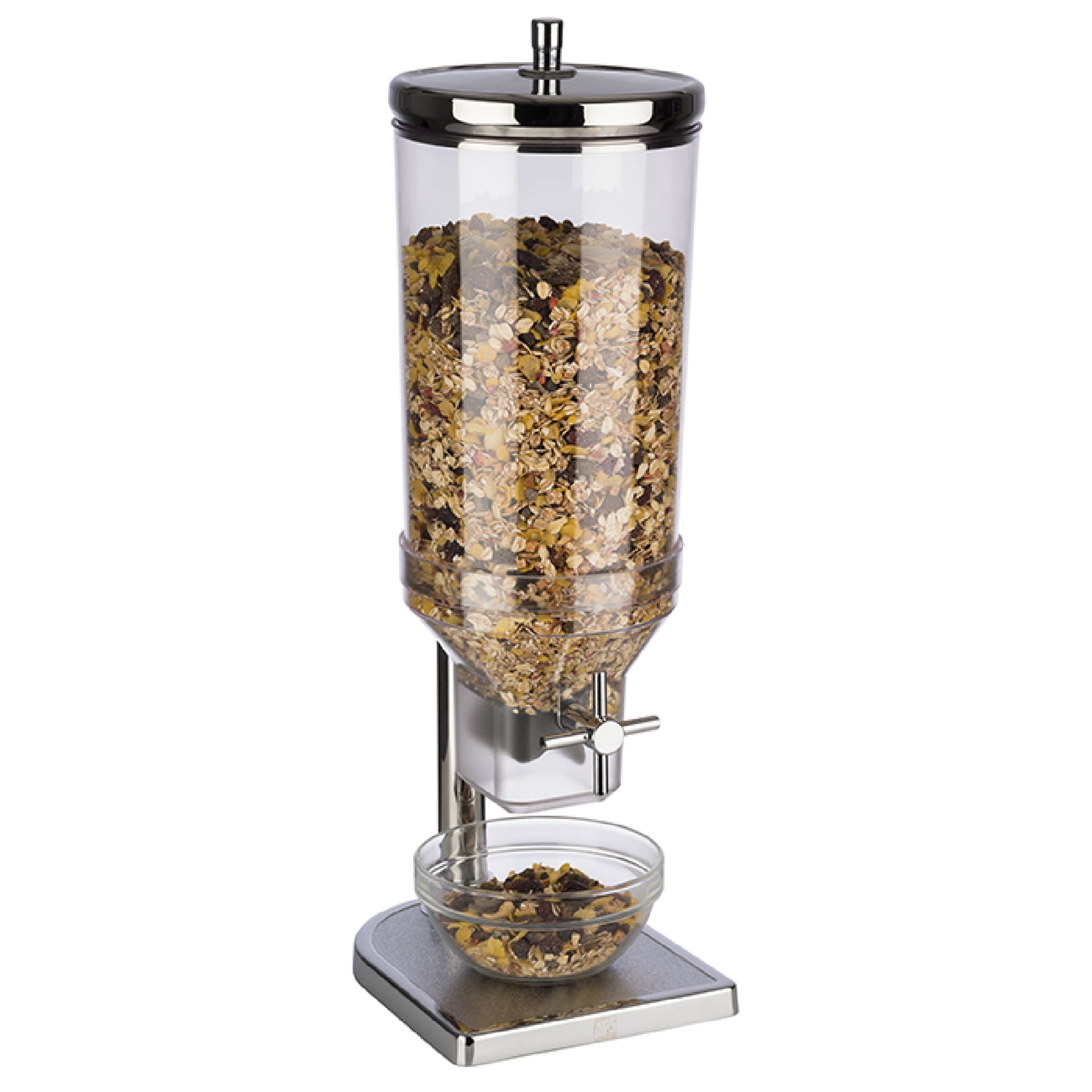 Müslidispenser - FRESH+EASY - 1 plastbehållare - 4,5 l - ställ i rostfritt stål - vridvred
