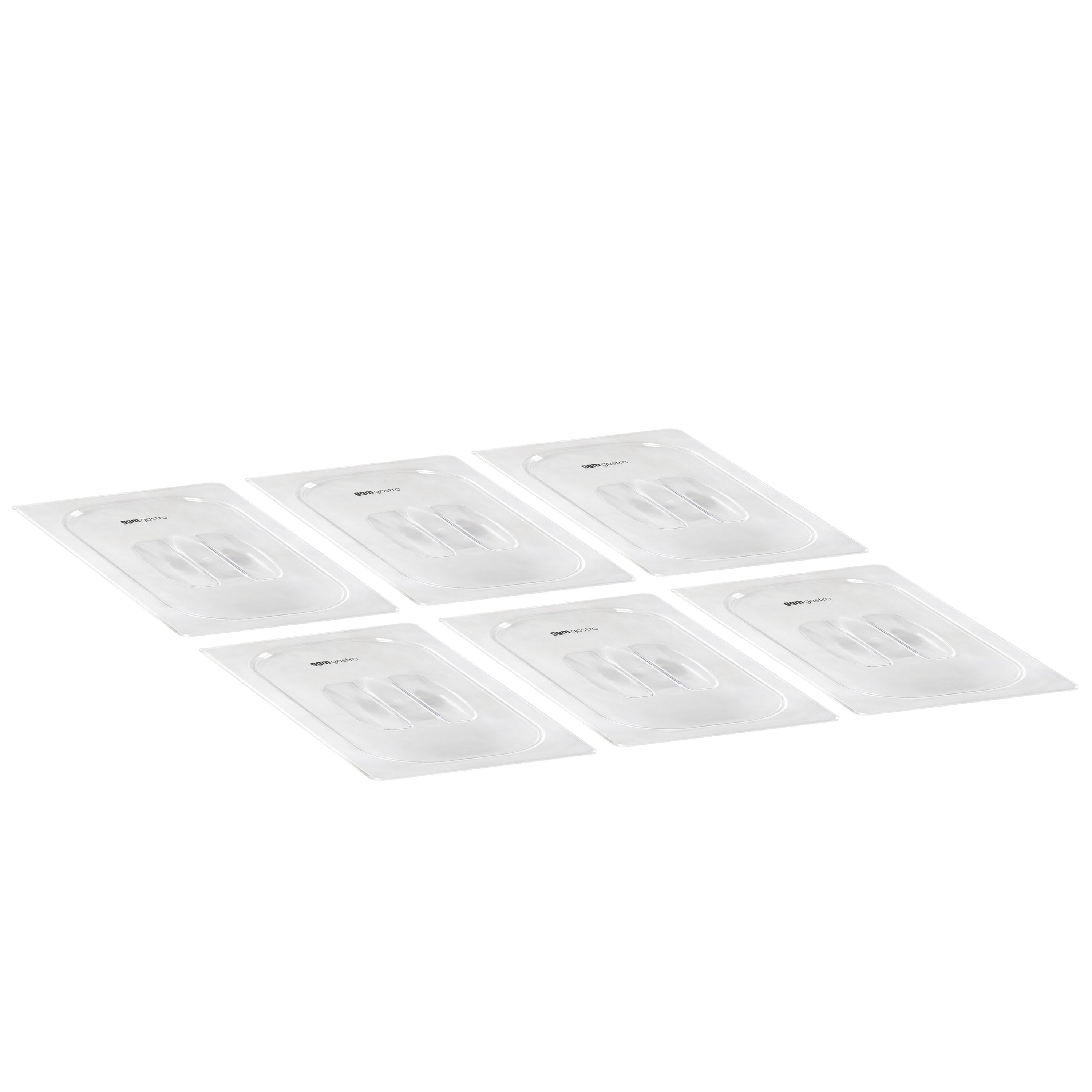 (6 pièces) Couvercle en Polycarbonate - GN 1/4 - Transparent - 265x162x23mm