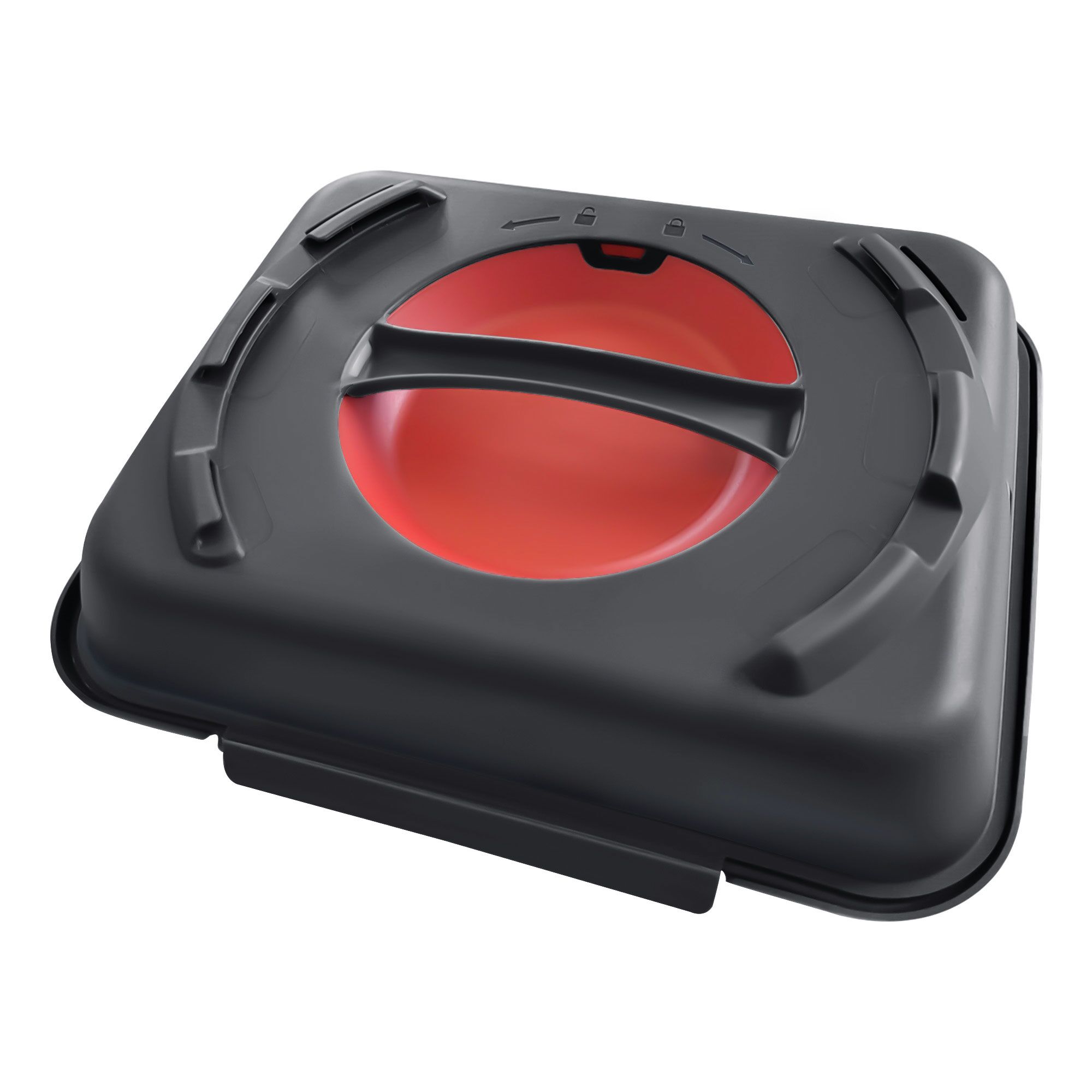(20 pièces) Boîtes menu – 600 ml – Non compartimentées – Anthracite/rouge