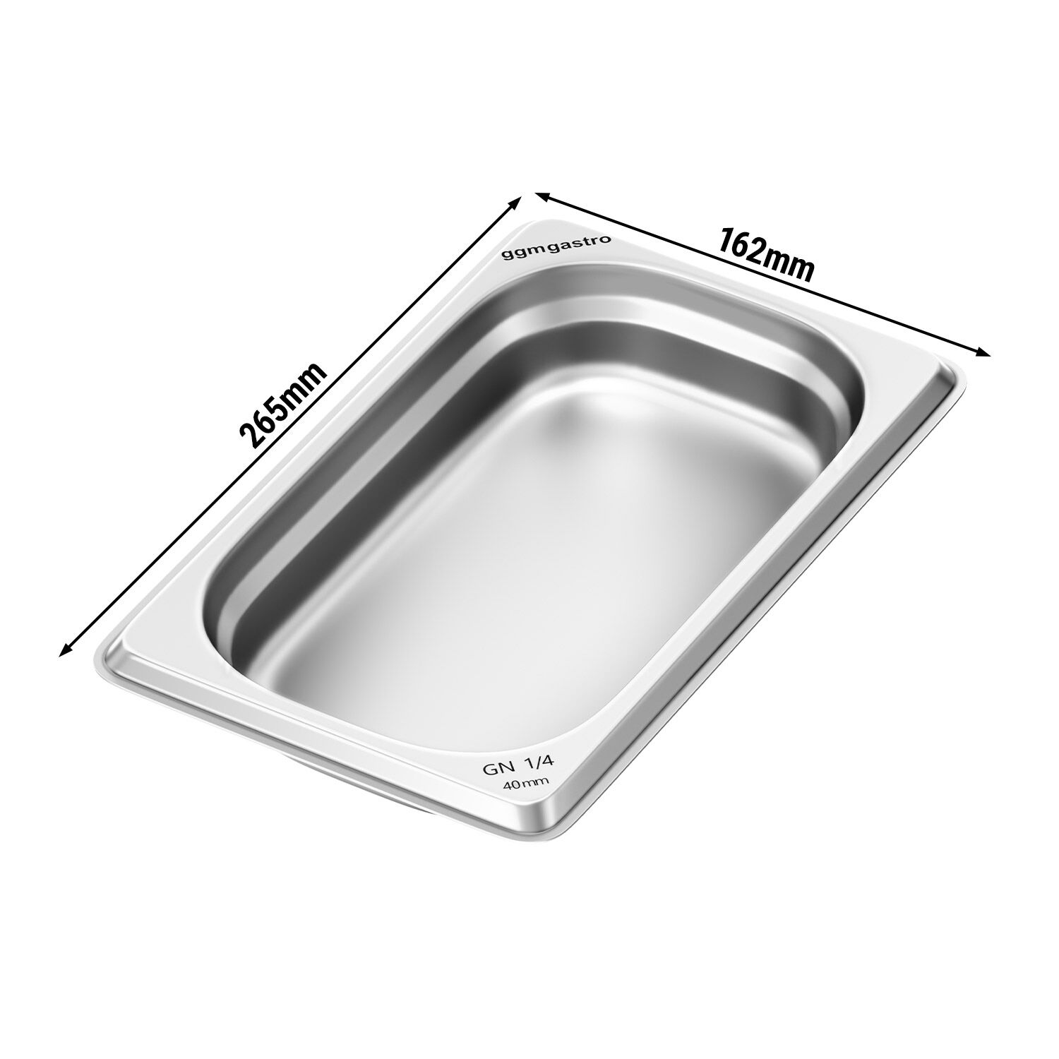 Edelstahl-Behälter GN 1/4 - Höhe: 40mm