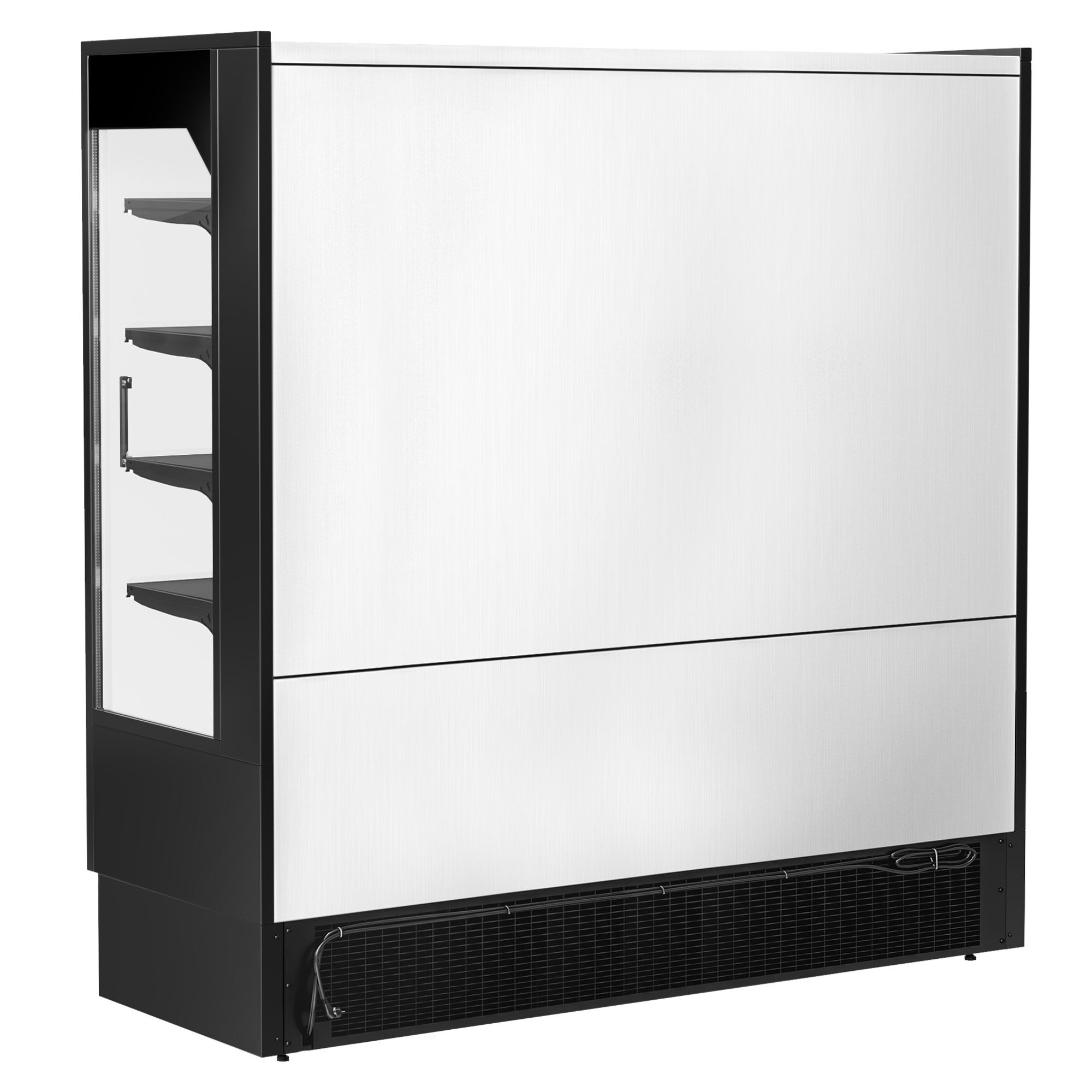 Vitrine murale réfrigérée - 1940mm - 893L - avec 4 portes coulissantes vitrées & 4 étagères - arrière fermé - Noir