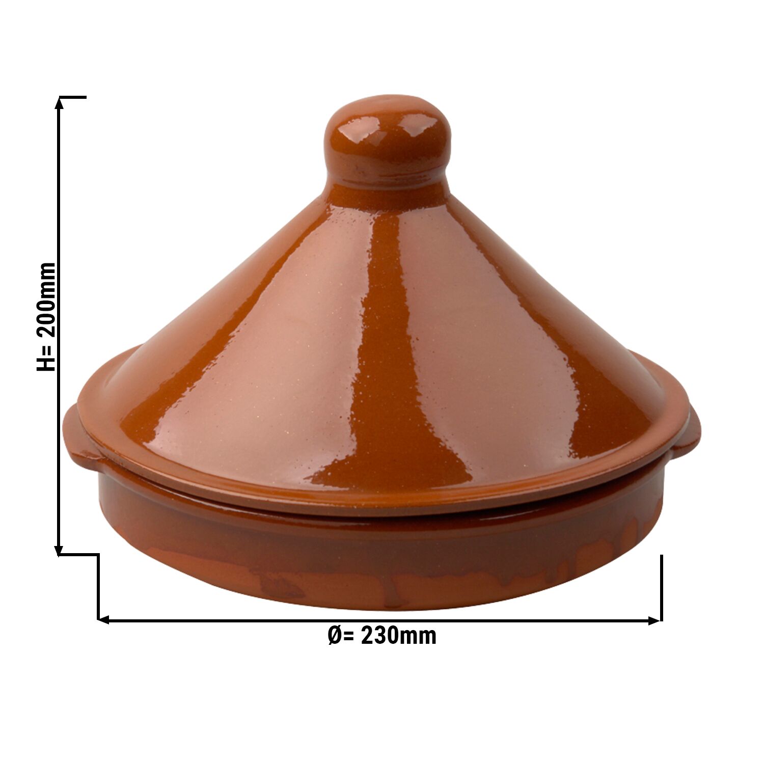 (1 pcs) Barquette à tapas avec couvercle - CLASSICO - Grès (stoneware) - Ø 230mm - Brun