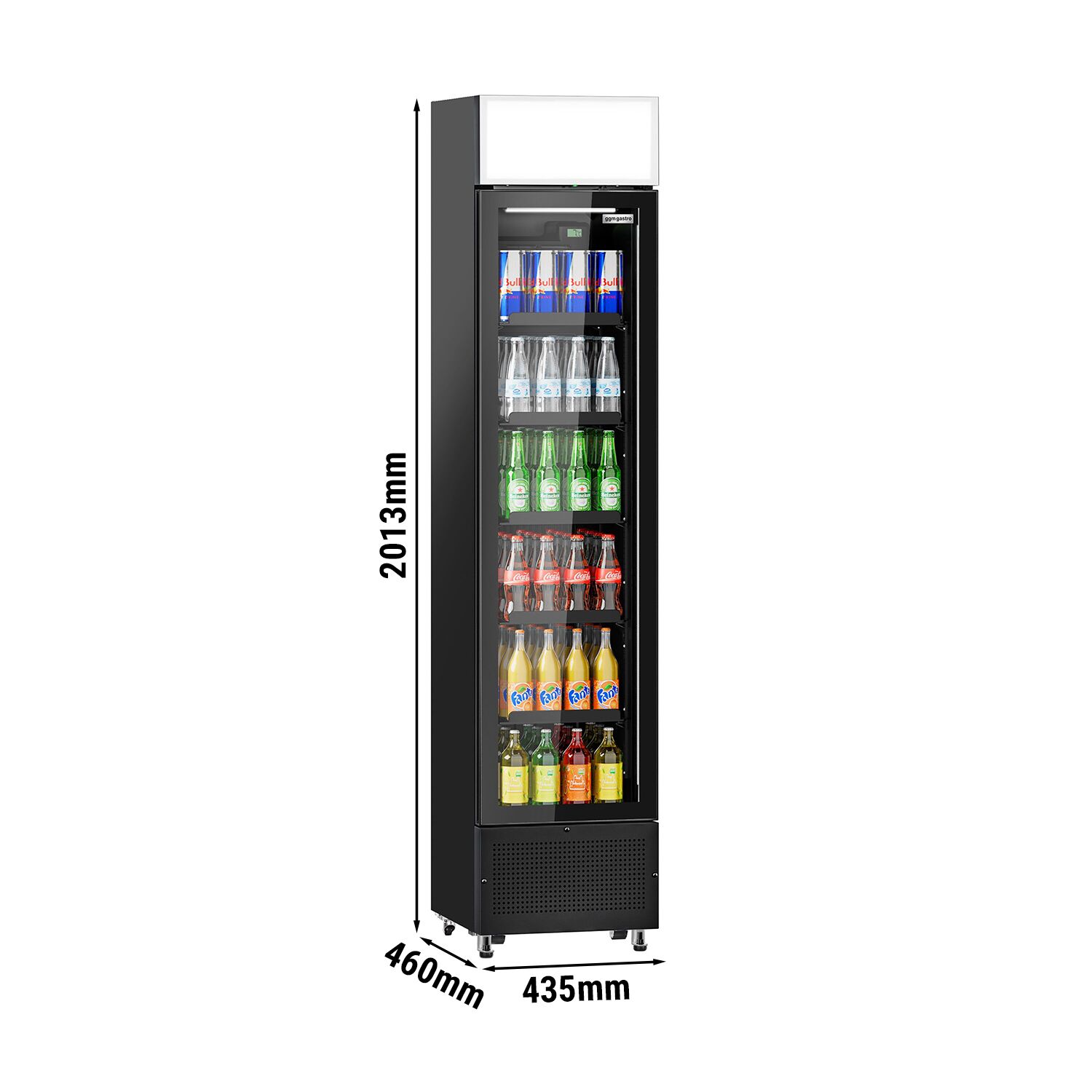 Vitrine réfrigérée à boissons - 145 litres - design sans cadre - avec 1 porte vitrée et écran publicitaire