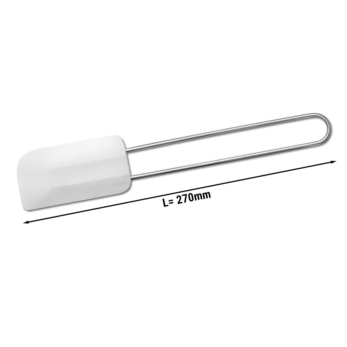 Teigspatel / Teigschaber - Länge: 270mm - Silikon/Edelstahl