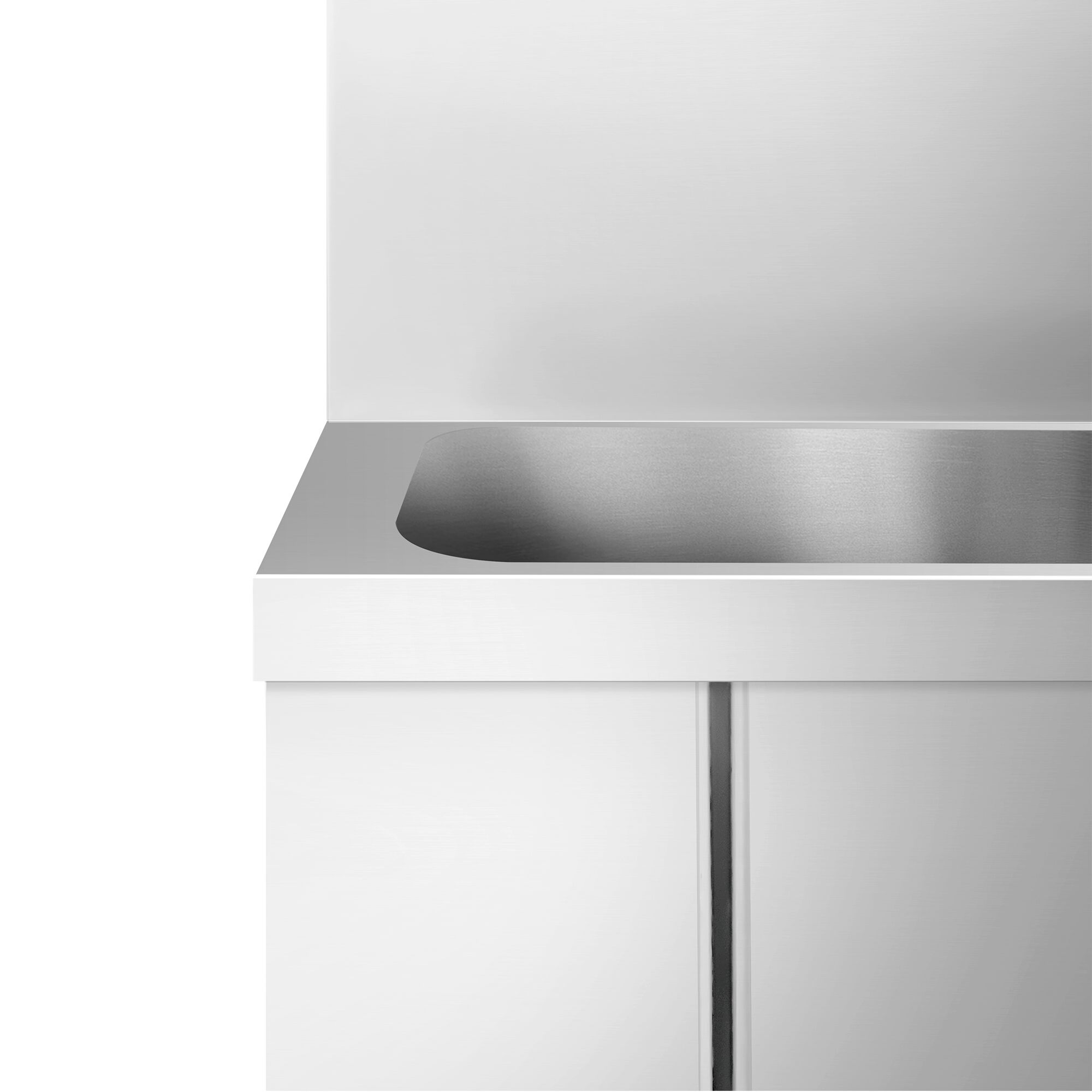 Lave-mains - Acier inoxydable - avec commande fémorale (raccordements eau froide & eau chaude)