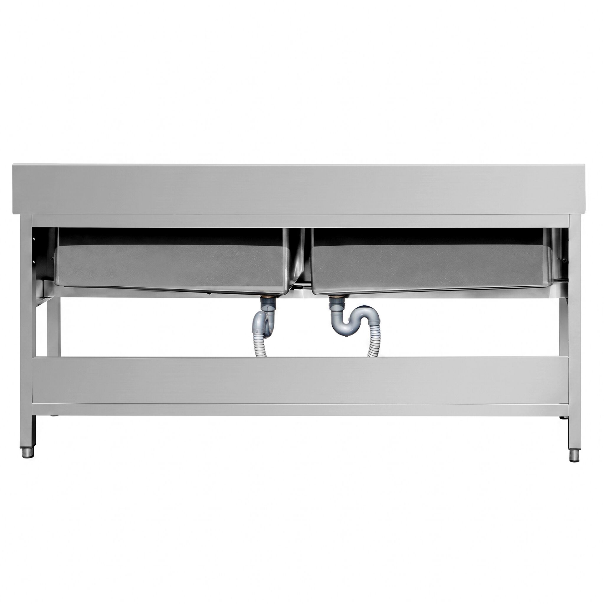 ECO pot washing table – 1800x600mm – with 2 basins