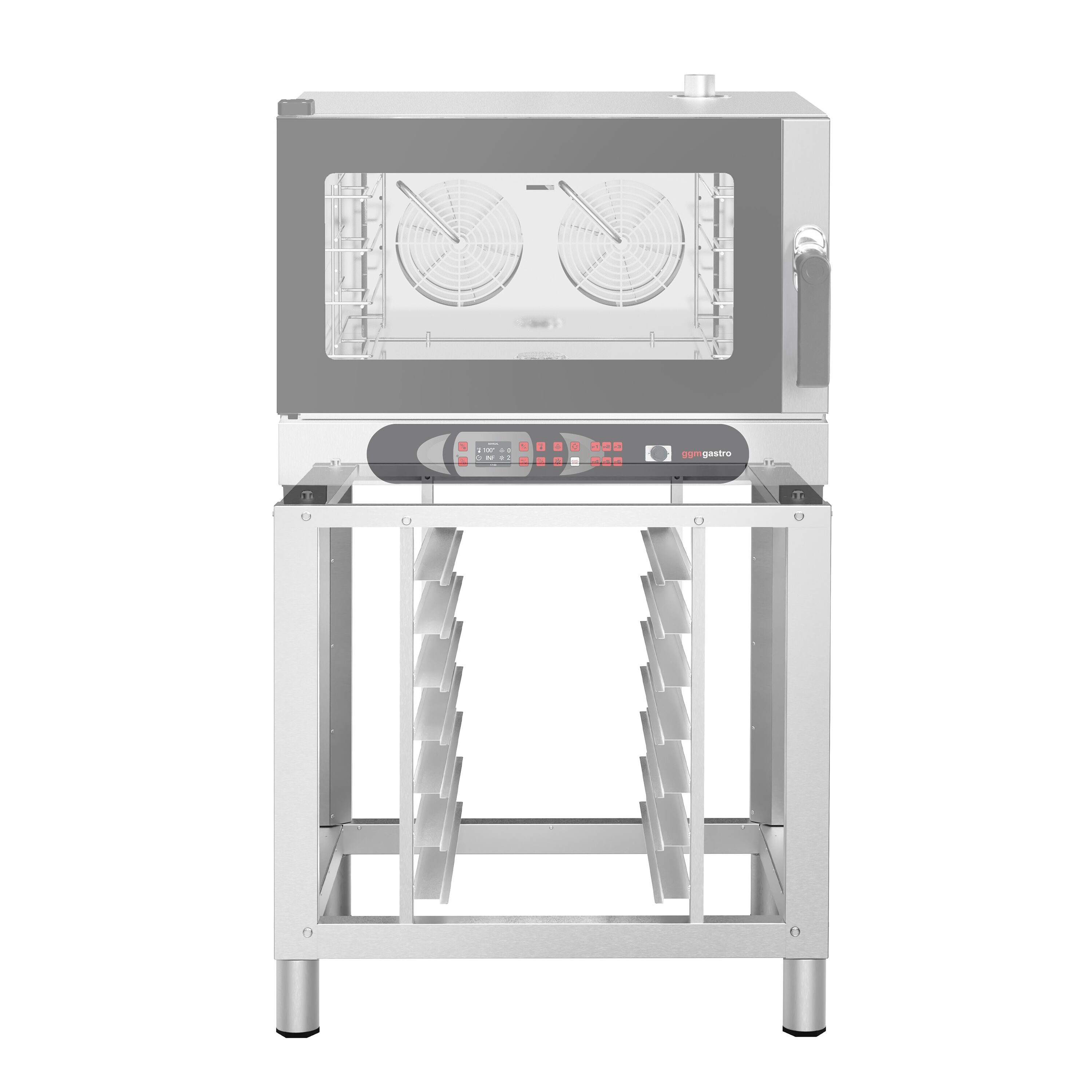 Stand - for Commercial Combi Oven - 820x740x800mm - with 7x GN 1/1 Tray Racks - Stainless Steel - compatible with KDDV10, KDDV6, KDDV4, KDMV10, KDMV6 & KDMV4