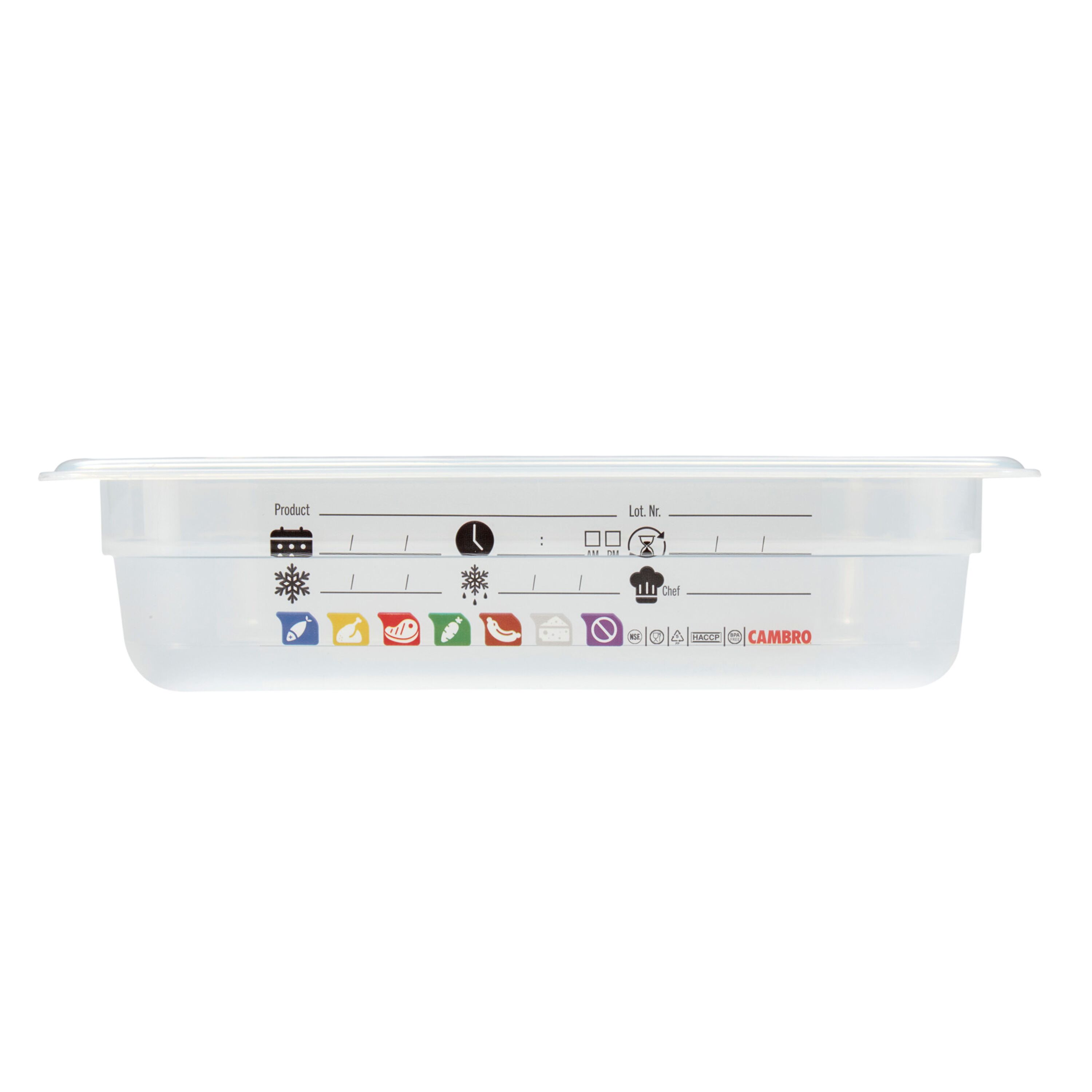 (6 pièces) CAMBRO | SafeTrak - Récipients en polypropylène GN 1/2 - laiteux - Hauteur : 65mm
