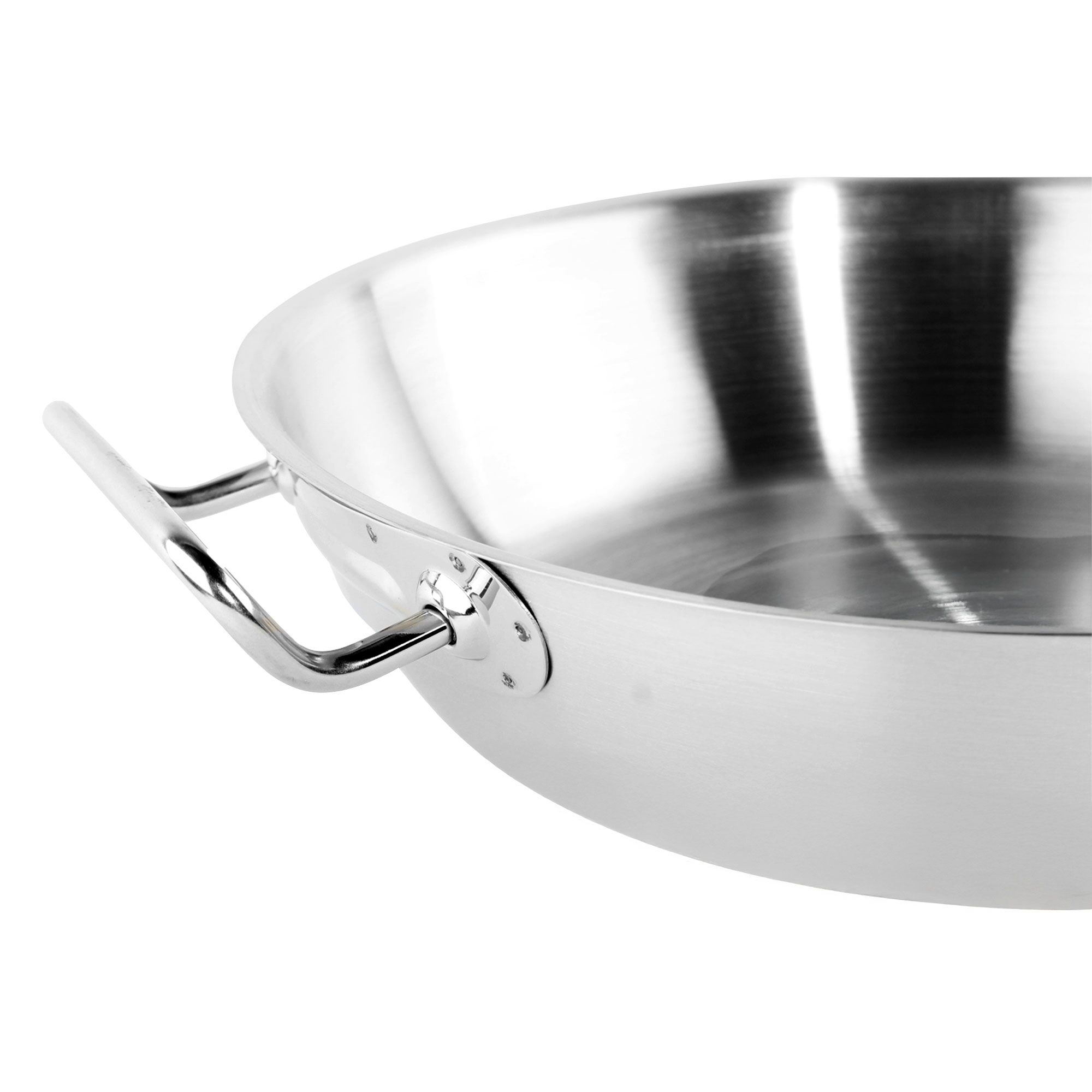 Poêle à Paella en Acier Inoxydable - Ø 320 mm - Hauteur : 65 mm - 6 L - Tous Feux Dont Induction