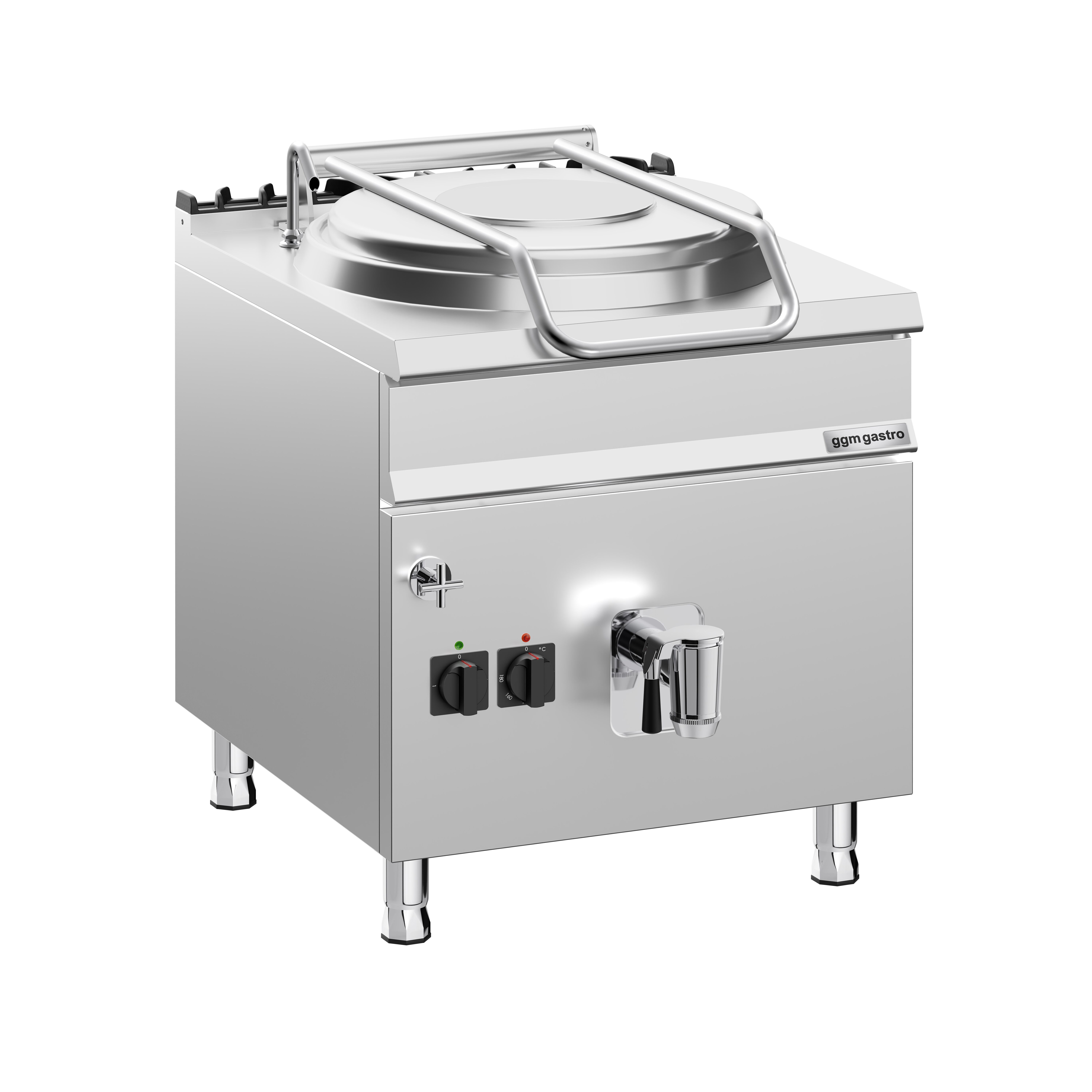 Marmite électrique de cuisson - 150 litres - 12 kW - chauffage indirect - avec arrivée d’eau et robinet de vidange