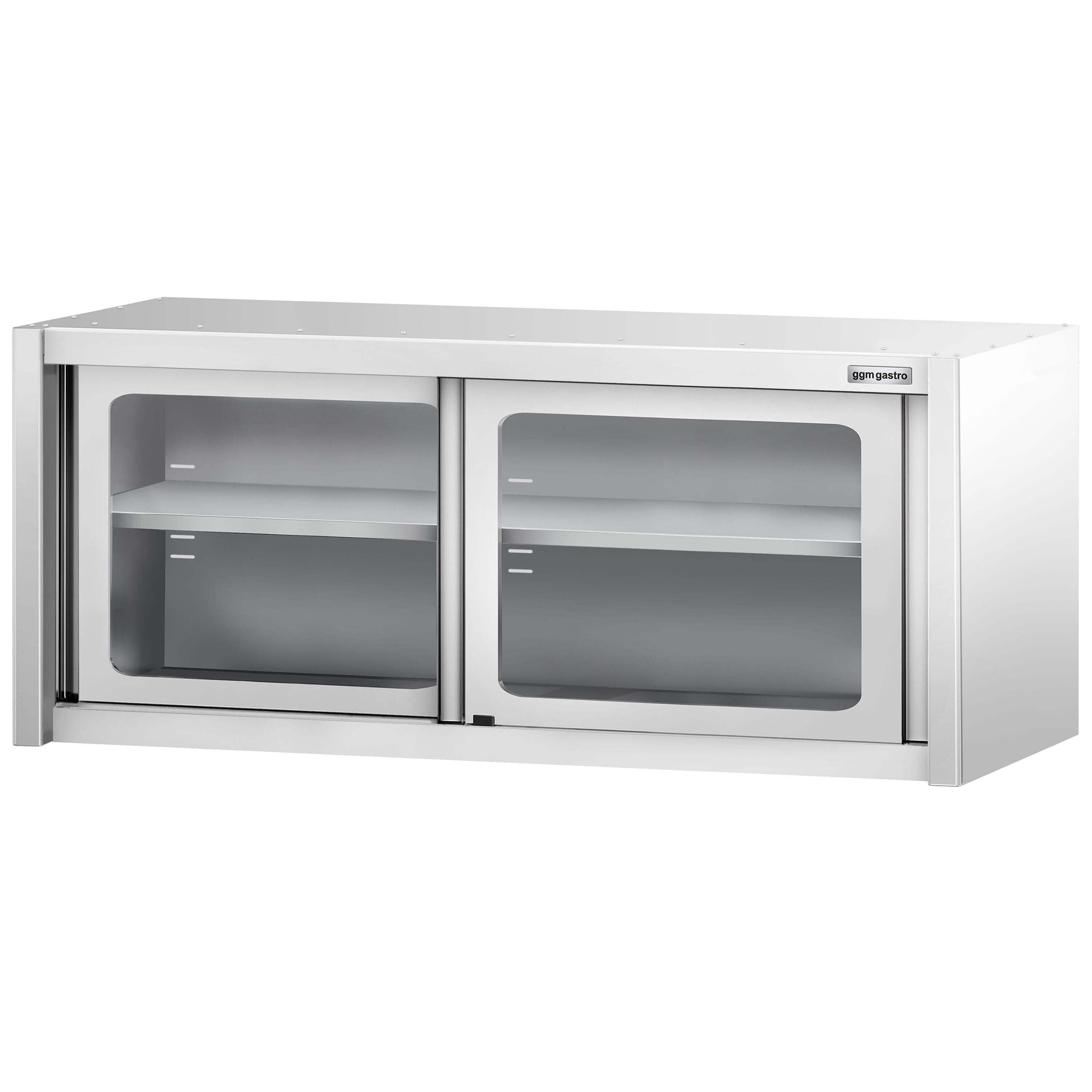 Armoire murale en acier inoxydable - 1600x400mm - avec portes coulissantes vitrées - 650mm de haut