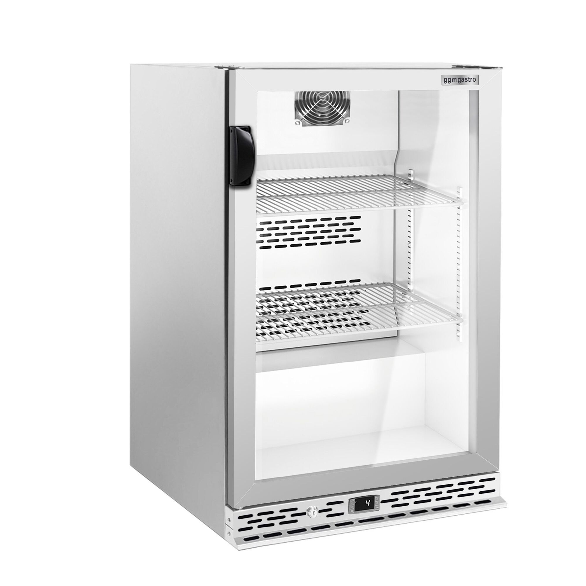 Réfrigérateur de bar – 600 mm – 125 litres – avec 1 porte vitrée battante – en inox