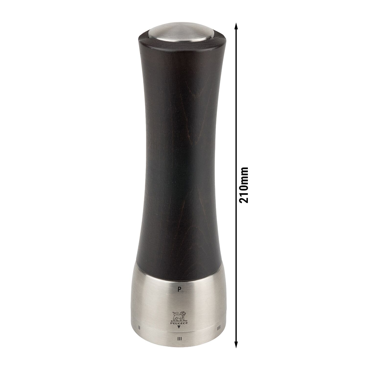 (6 pièces) PEUGEOT | MADRAS - Moulin à poivre - u'Select - Bois - Chocolat - Hauteur : 210 mm
