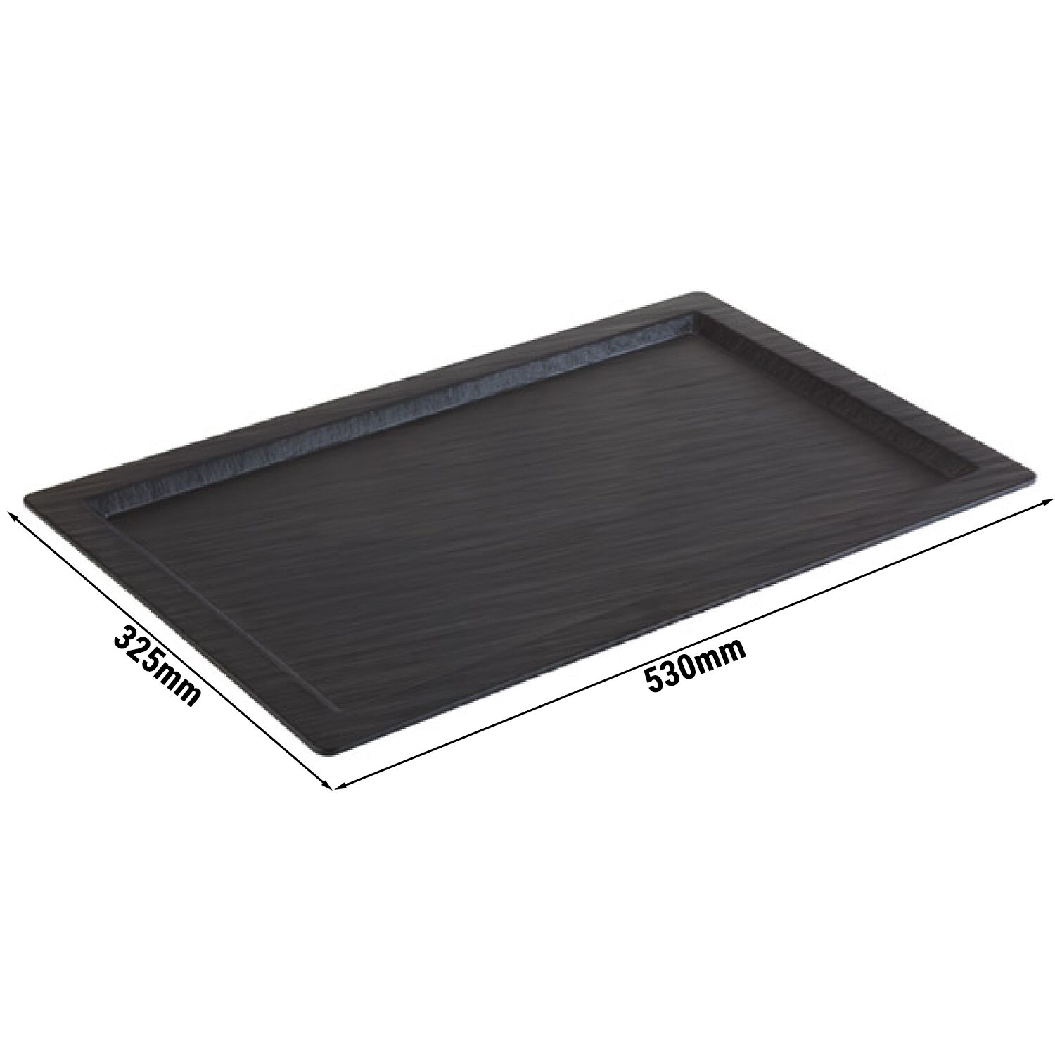 (6 pièces) Plateau GN 1/1 – SLATE – Mélamine – Hauteur : 15 mm – Noir