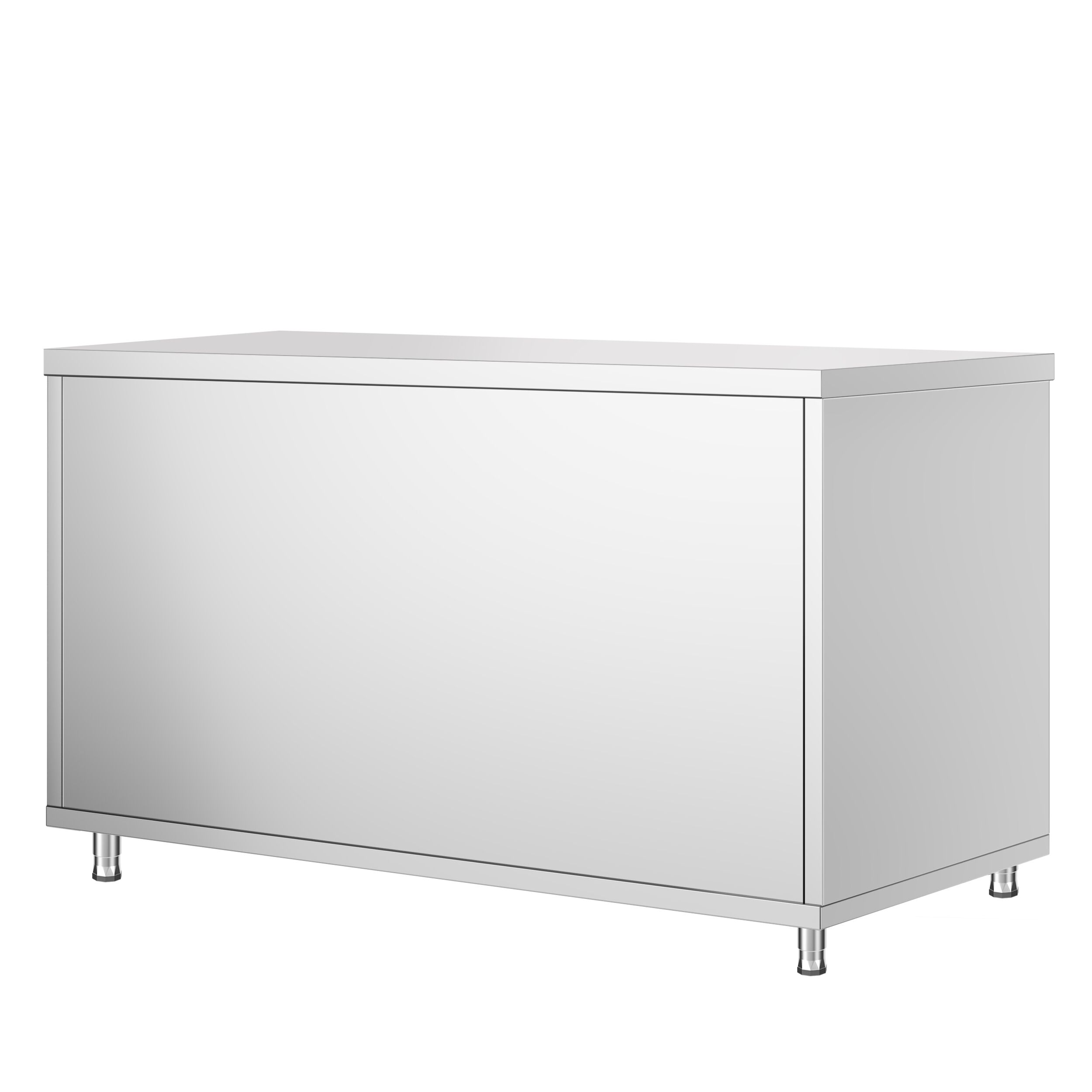 Edelstahl Arbeitsschrank PREMIUM - 1400x800mm - mit Schiebetür