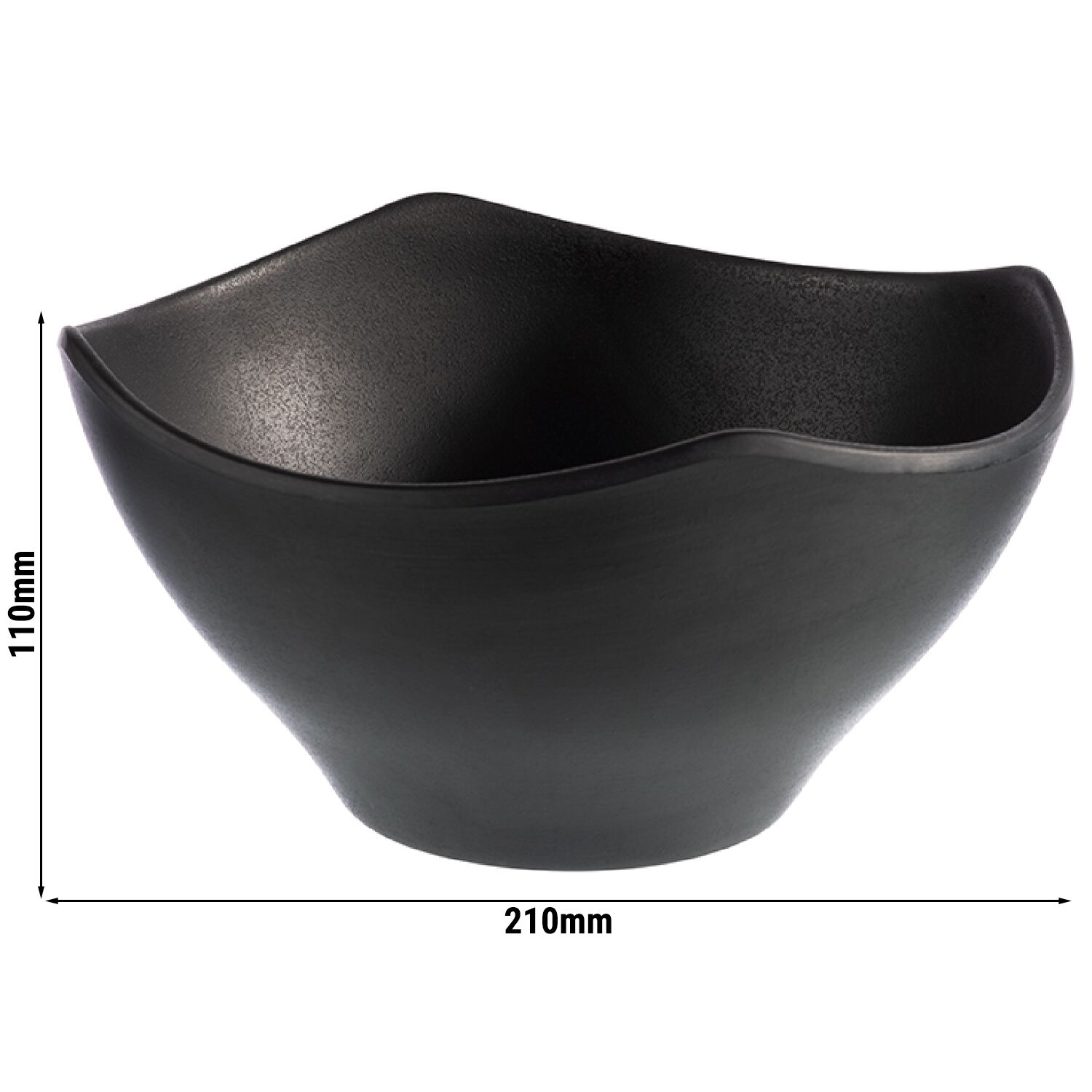 (6 Stück) Schale - ZEN - Melamin - 1,4 Liter - 210x210mm - Schwarz