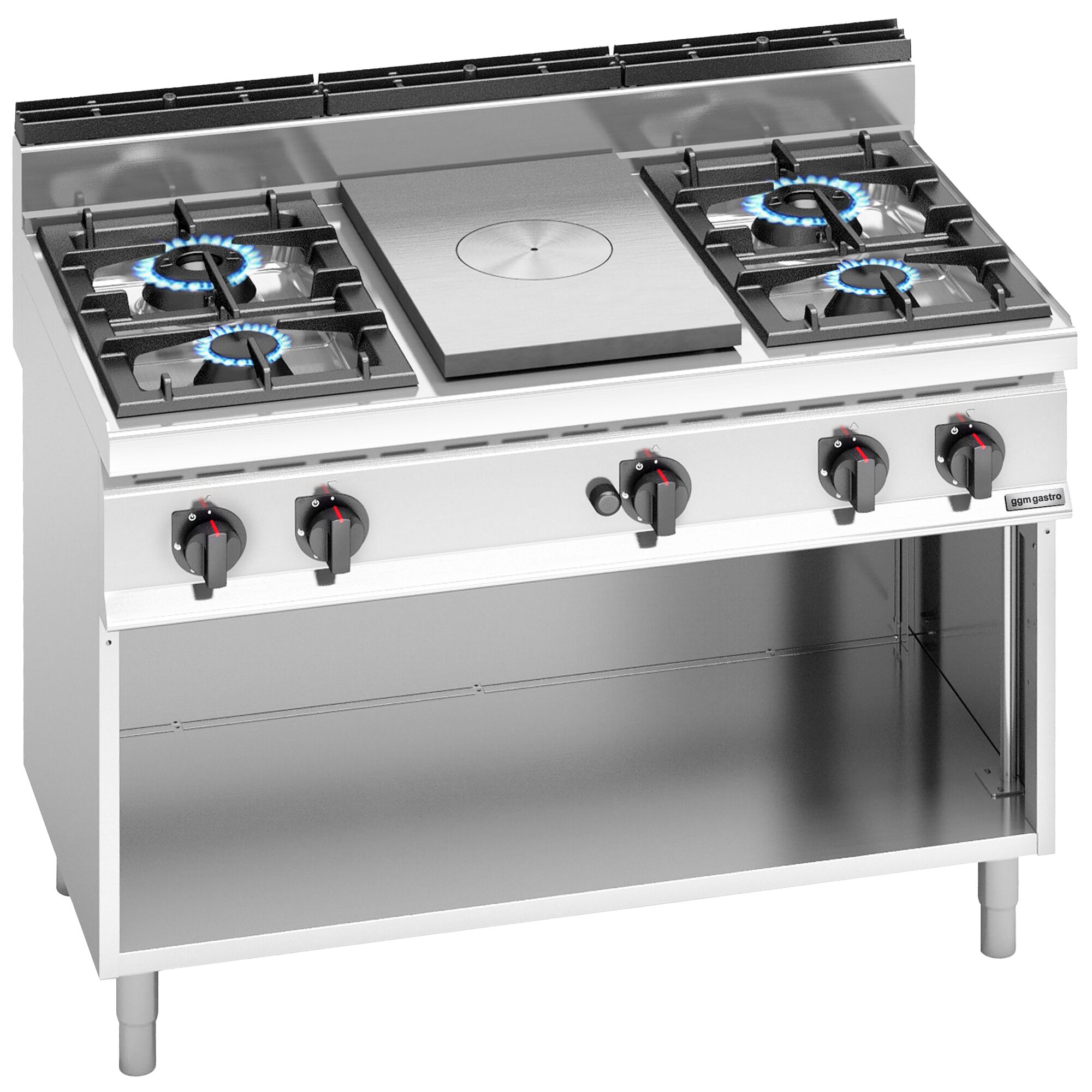 Plaque coup de feu & fourneau à gaz – 28 kW – 4 brûleurs