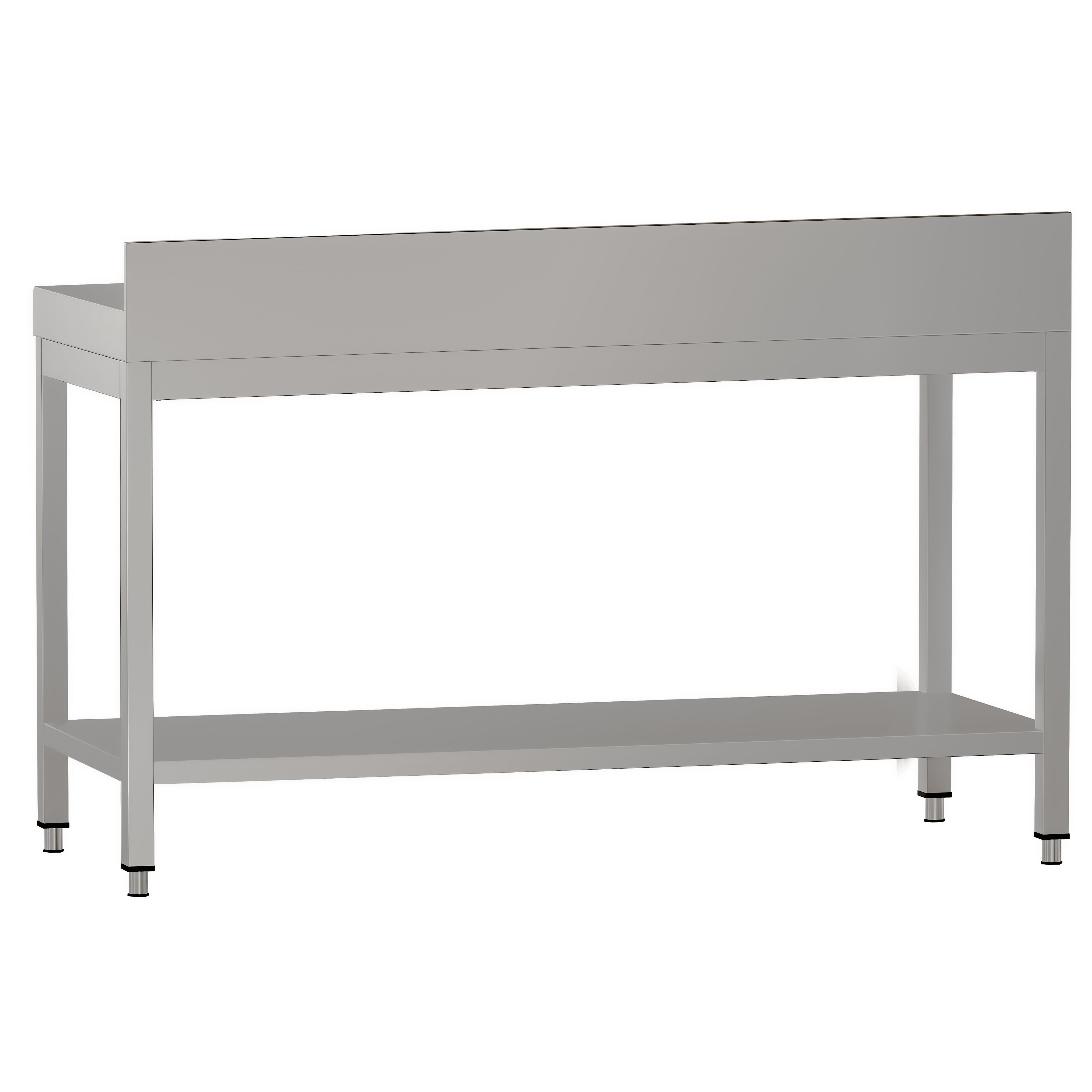Table de travail en inox ECO – 1500 × 600 mm – avec tablette inférieure & dosseret