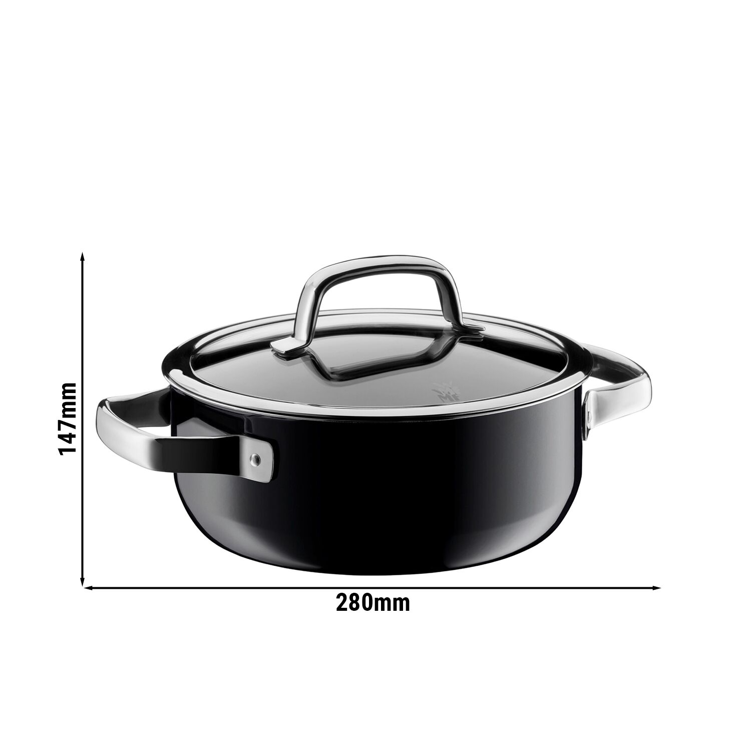 WMF | Fusiontec Mineral – Cocotte – Ø 200 mm – 2,4 litres – avec couvercle en verre – Noir