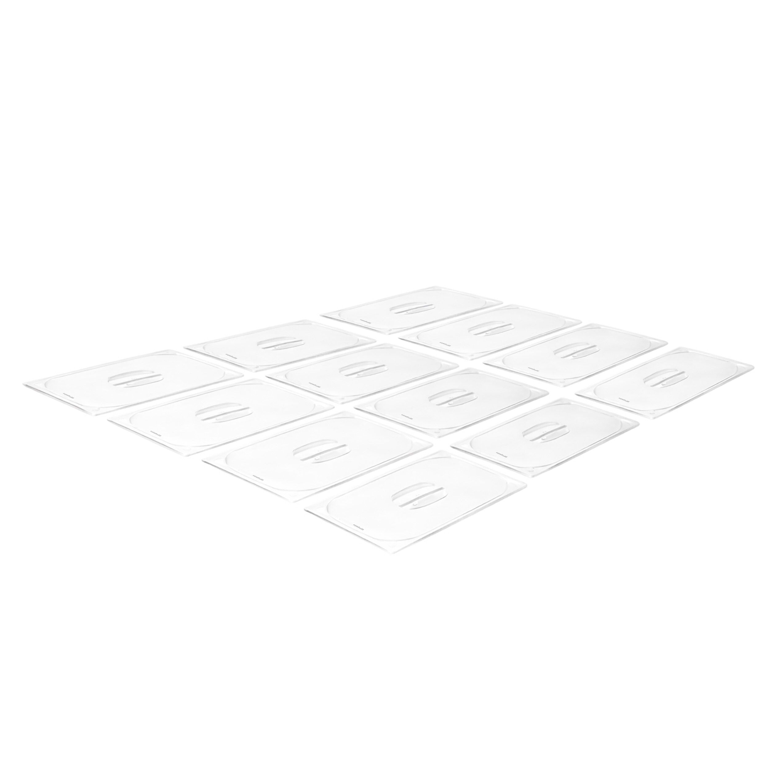 (12 pcs) Polycarbonate Lid GN 1/1 - Clear - 530x325x27 mm