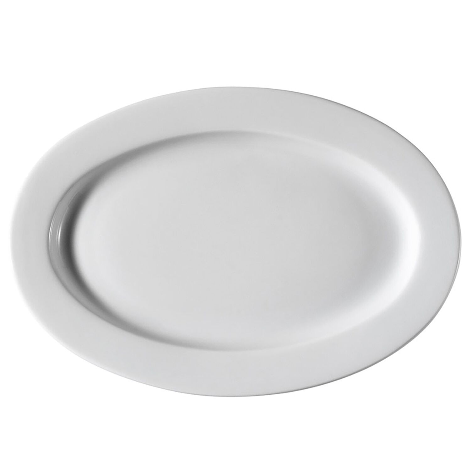 (12 pièces) PERA Blanc - Assiette / Assiette à Döner - Ovale - Longueur : 350 mm - Blanc
