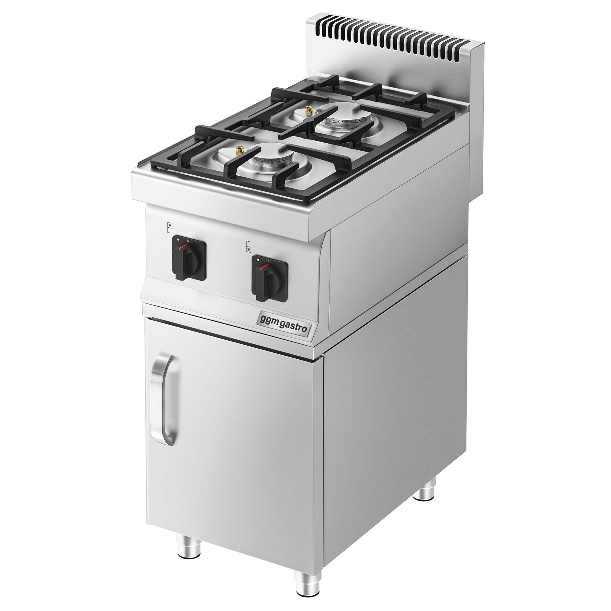 Fourneau à gaz – 10 kW – 2 brûleurs – avec soubassement avec 1 porte