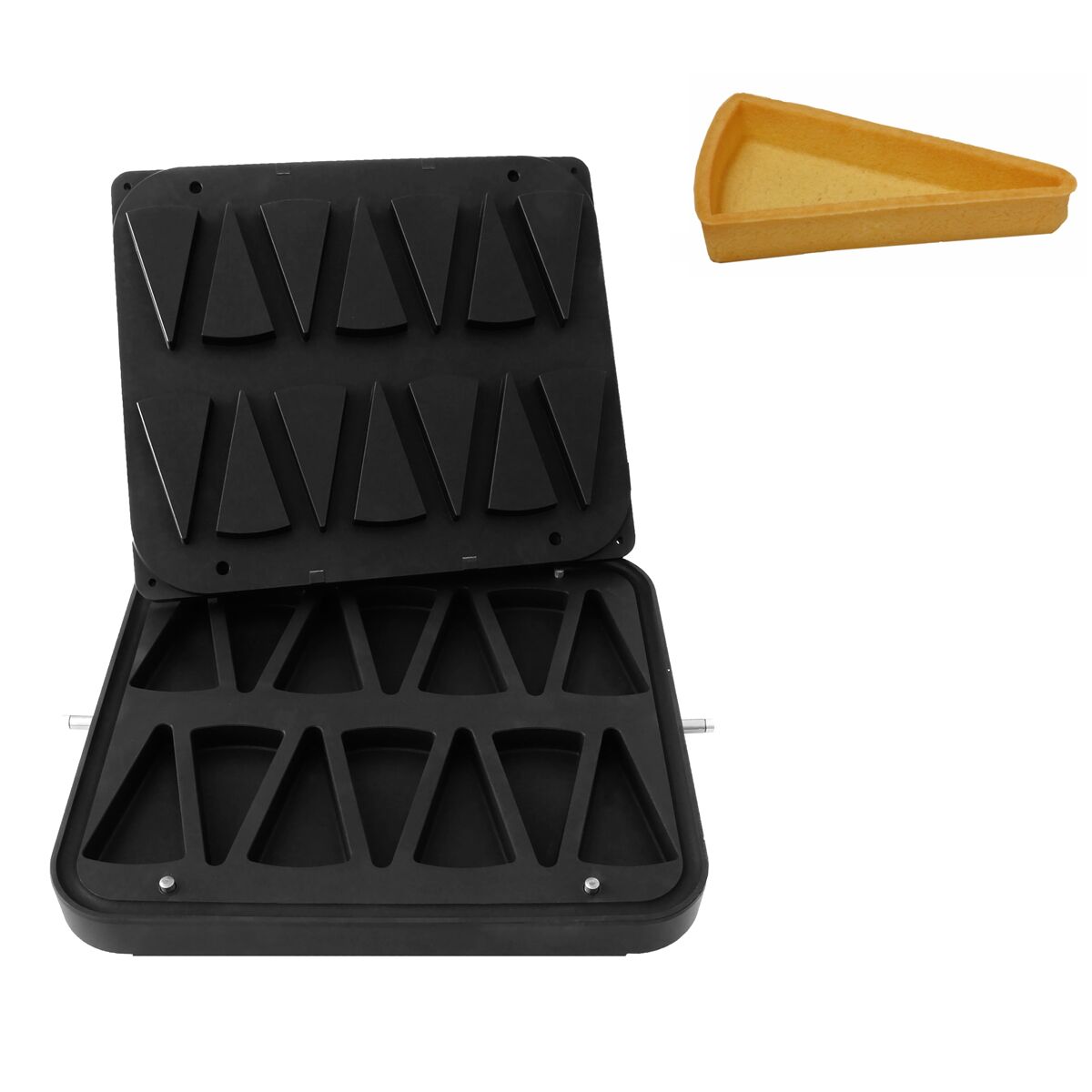 Formplattor till tartelettmaskin TMPIC - Tartelettform: Tårtbit - 110x60 mm - höjd 19 mm - för 14 tarteletter - passar till TMPIC