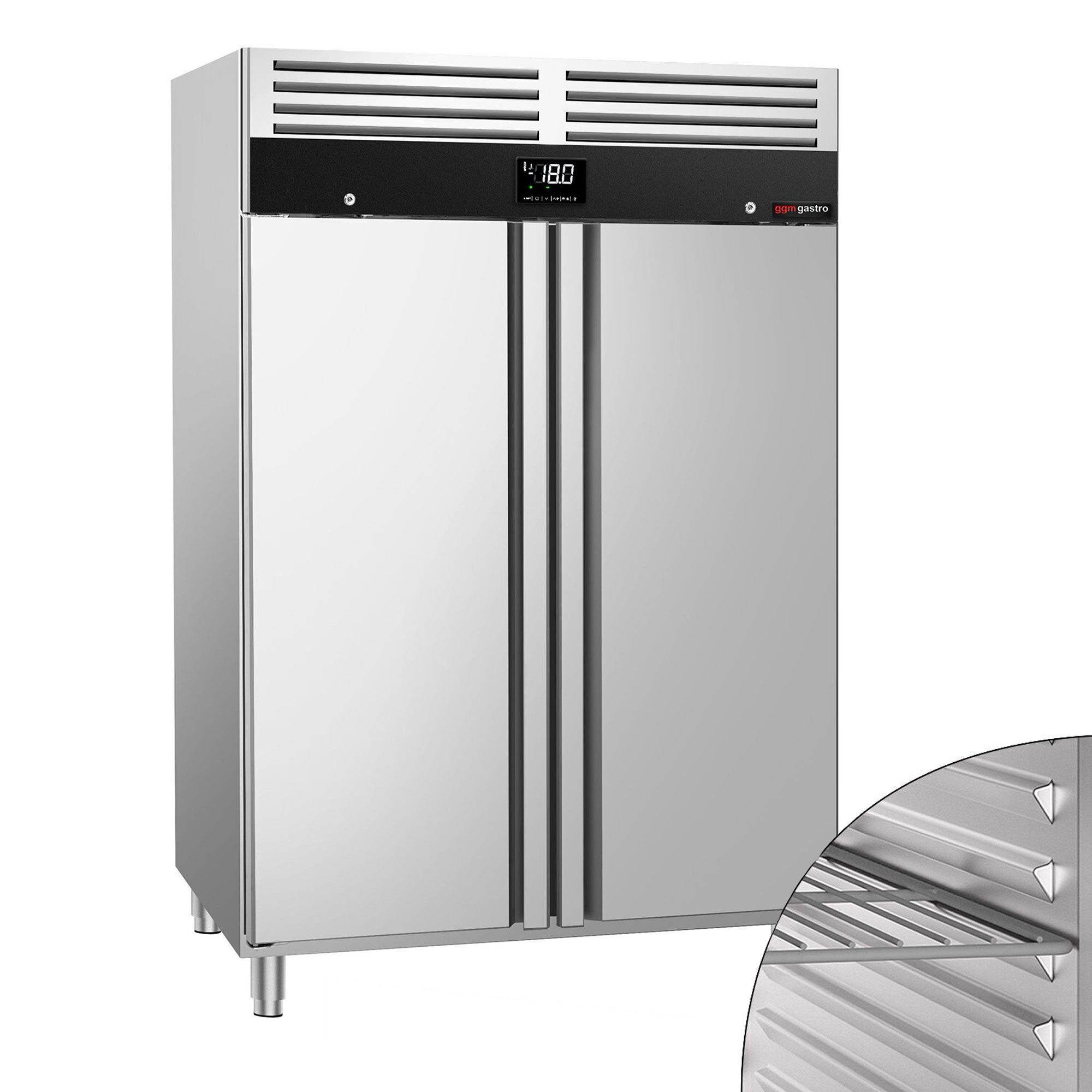 Armoire réfrigérée négative Inox AISI 304 PREMIUM - GN 2/1 - 1200 L - avec 2 portes