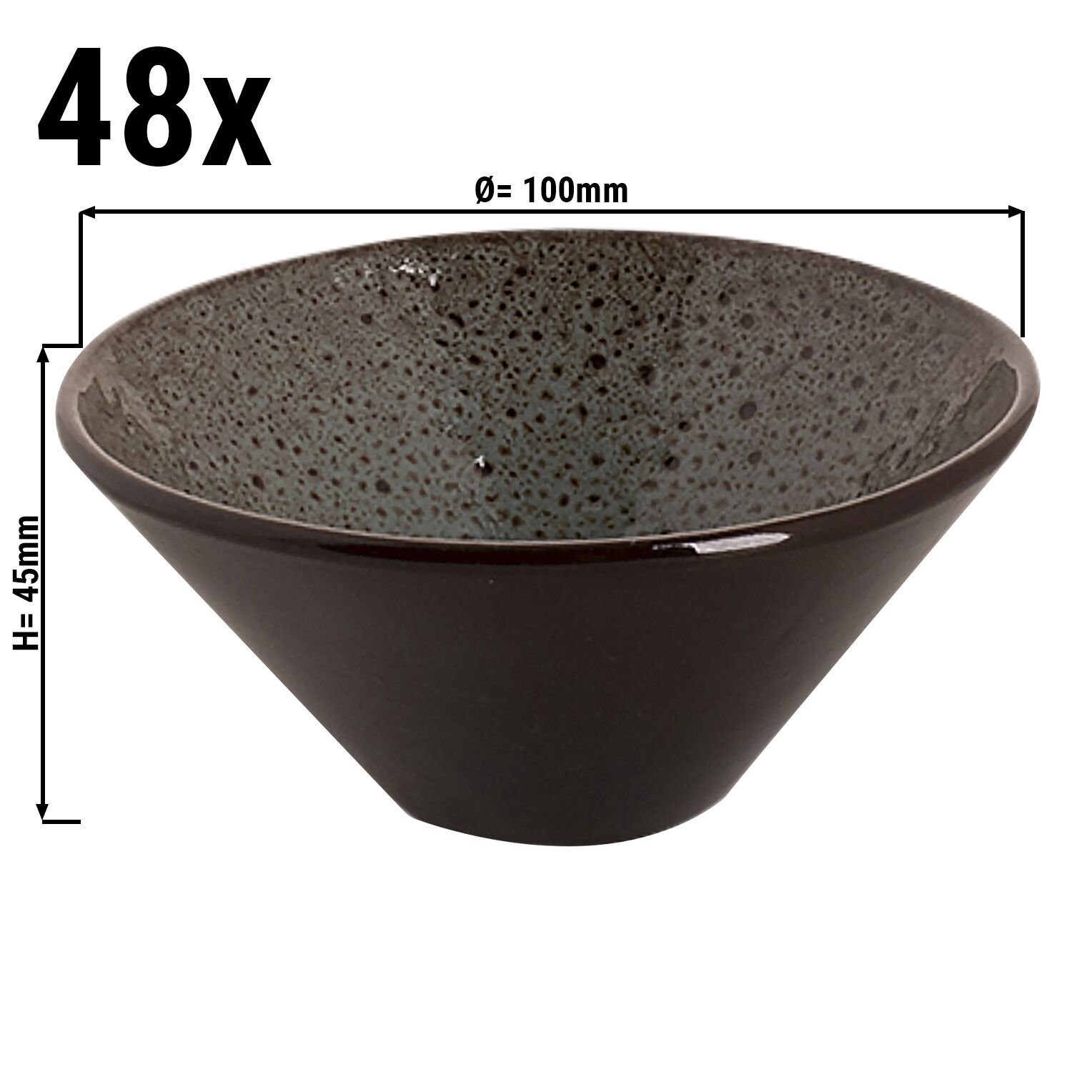 (48 pcs) Coupe - TURKEY - Grès (stoneware) - 100ml - Ø 100mm - Brun/Bleu