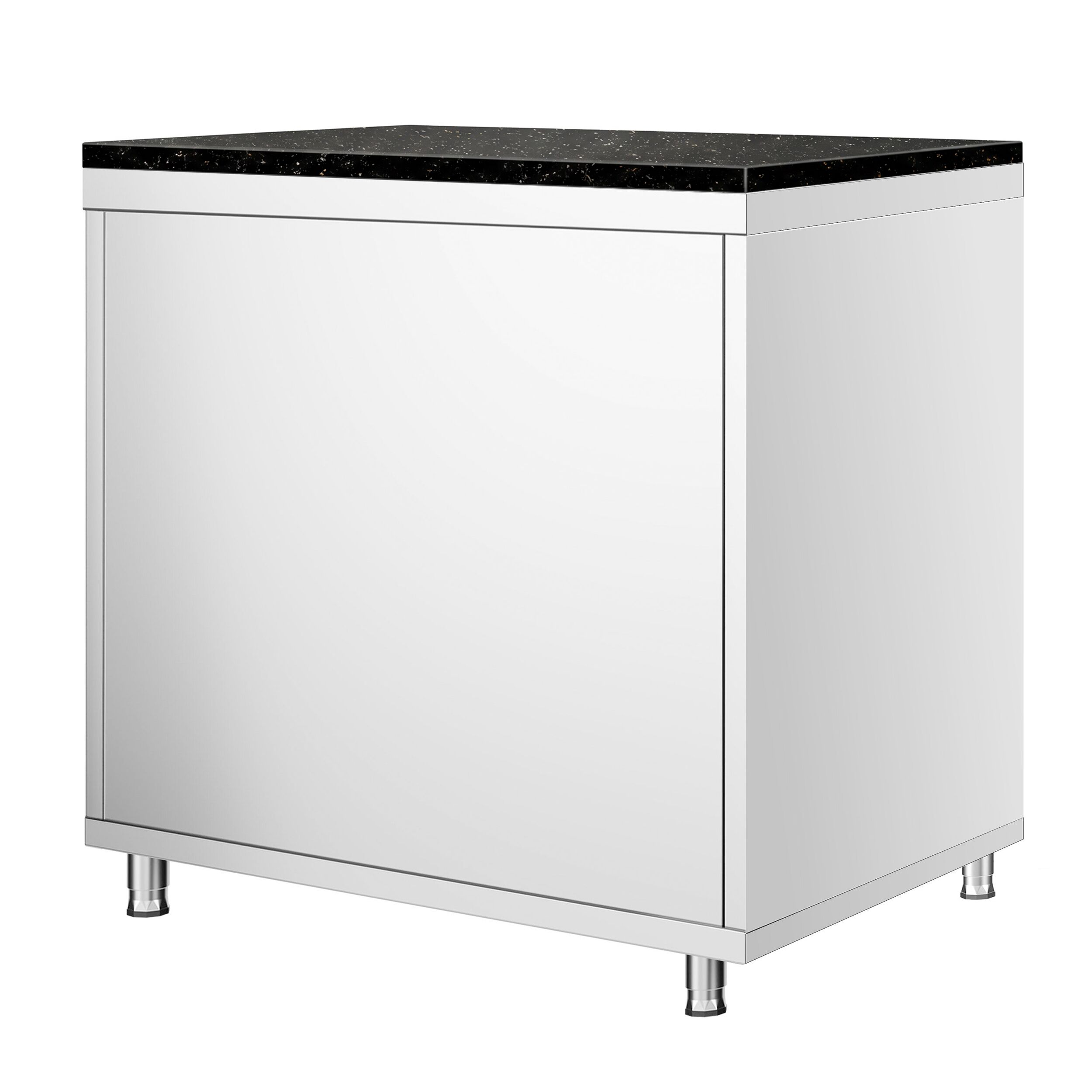 Edelstahl Arbeitsschrank PREMIUM - 800x600mm - mit Flügeltür - inkl. Granitarbeitsplatte