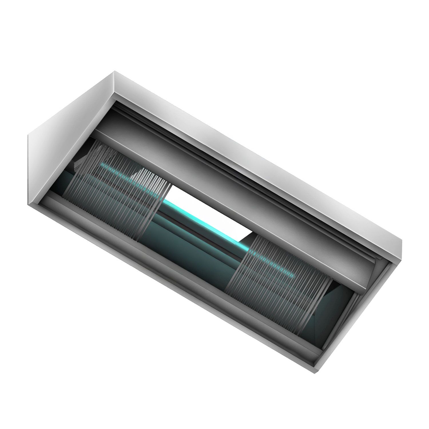 Hotte aspirante plasma - 2000 mm - efficacité de purification de l’air 95 % - avec filtre et lampe