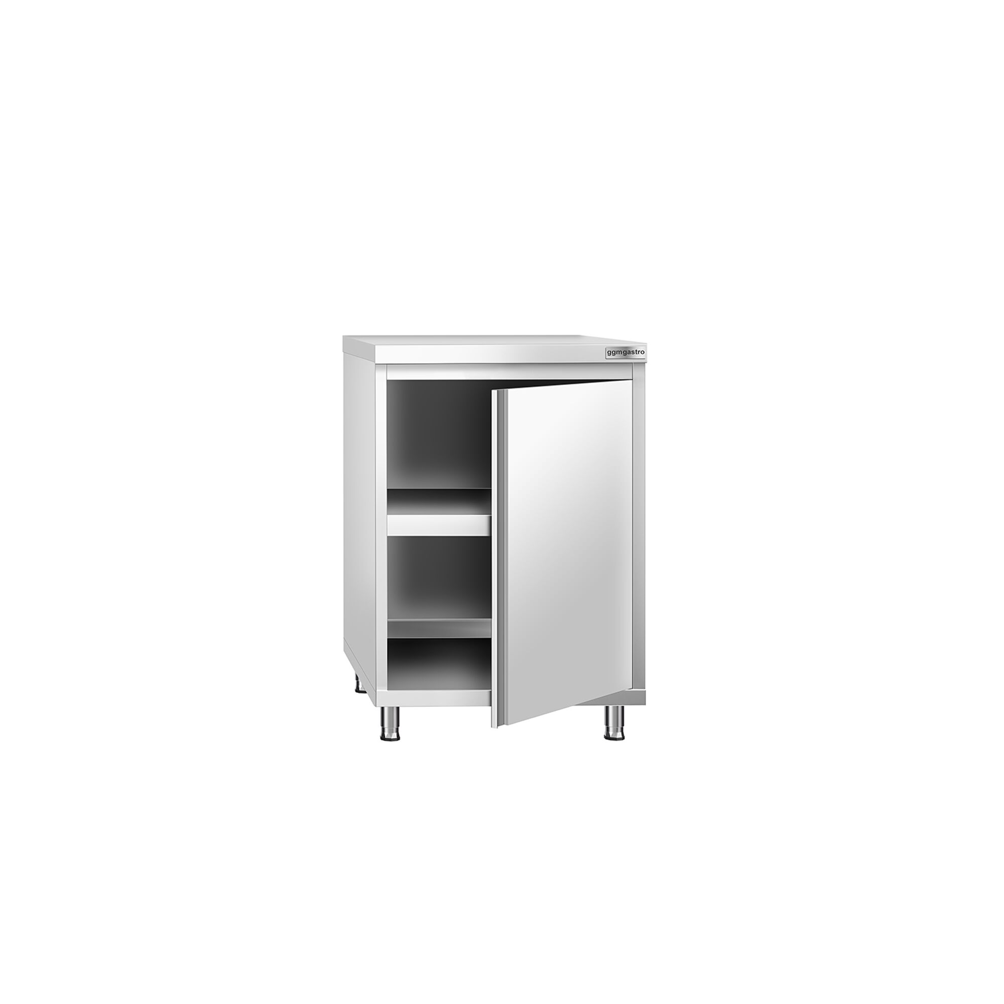 Table armoire en acier inoxydable PREMIUM - 600x600mm - avec porte battante