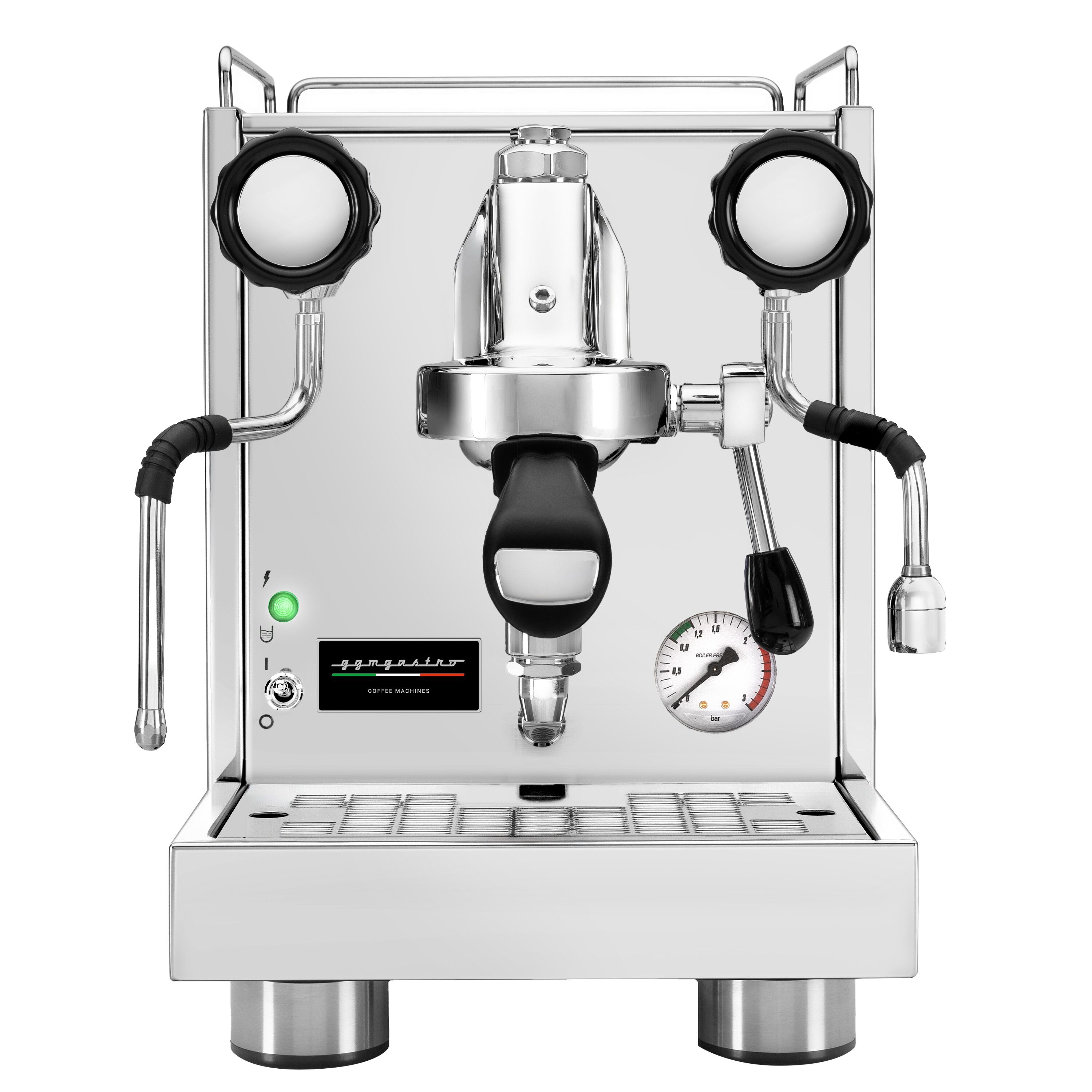 Machine expresso professionnelle « Mini » – 1 groupe – 1,2 kW – avec mousseur à lait & eau chaude – inox
