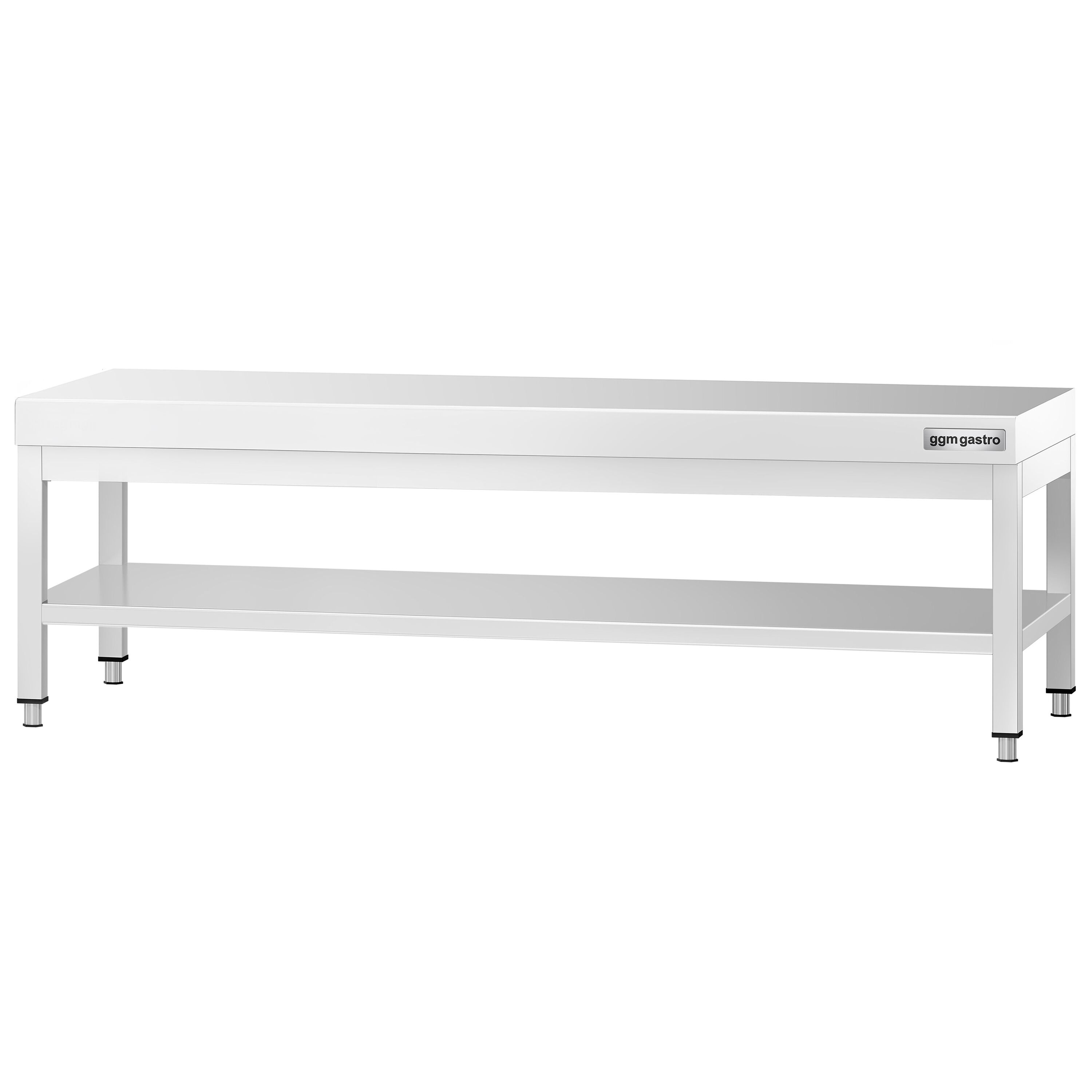 Table de travail en acier inoxydable PREMIUM - 2000x600mm - avec étagère basse