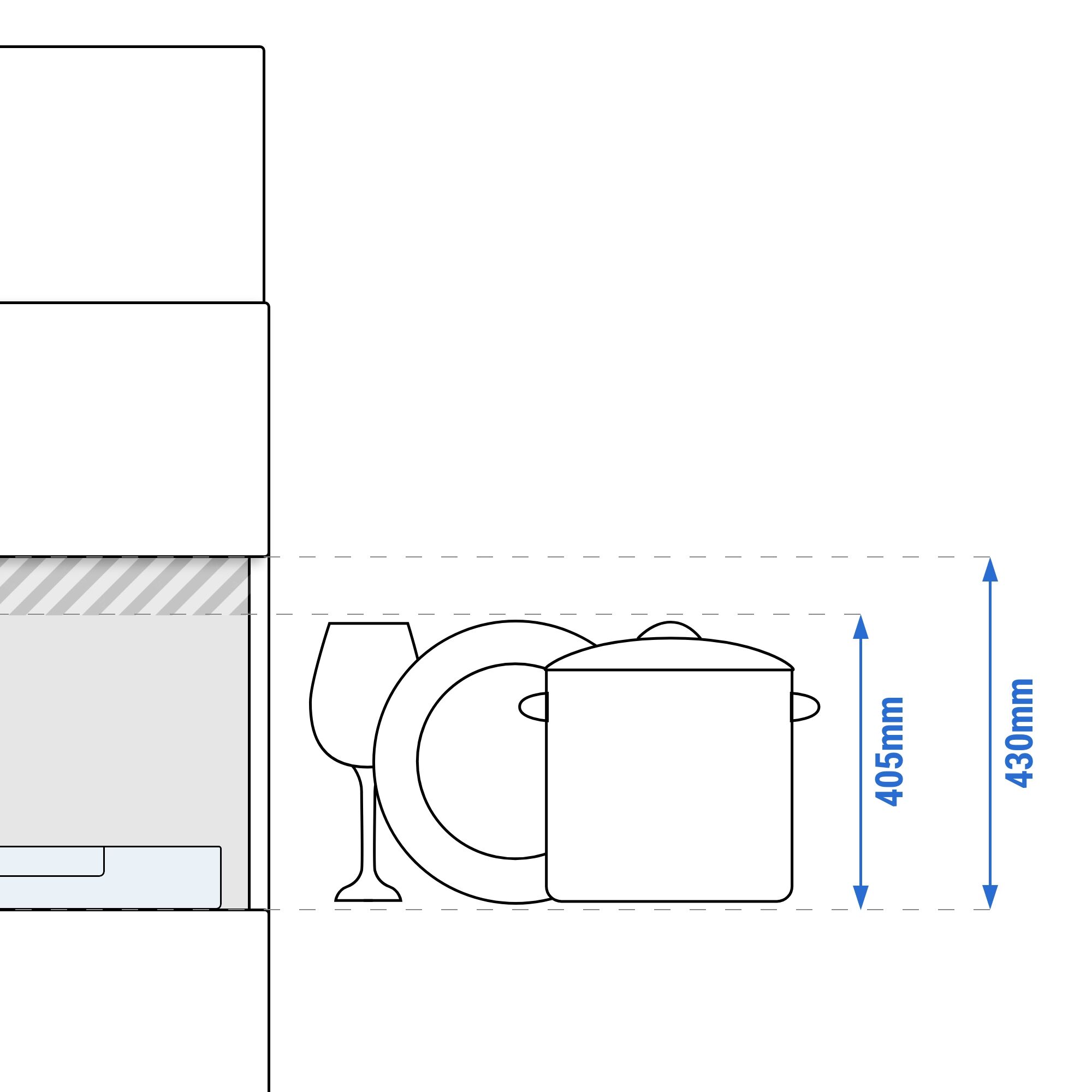 Lave-vaisselle à capot double paroi avec double panier traversant – Numérique – 22,2 kW – avec adoucisseur inclus – avec pompe de détergent, de rinçage et de vidange
