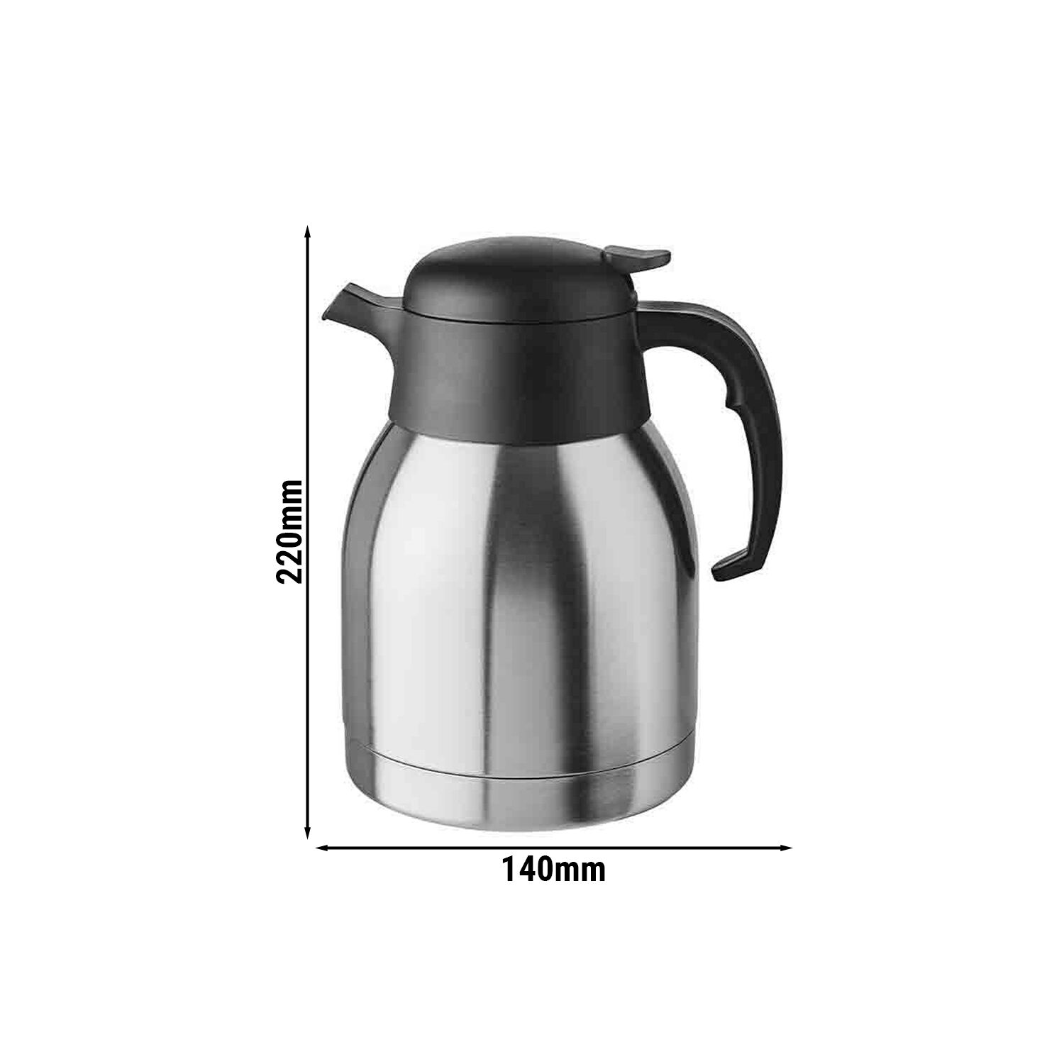 (6 Stück) Isolierkanne - CLASSIC - 1,5 Liter - Einhandautomatik