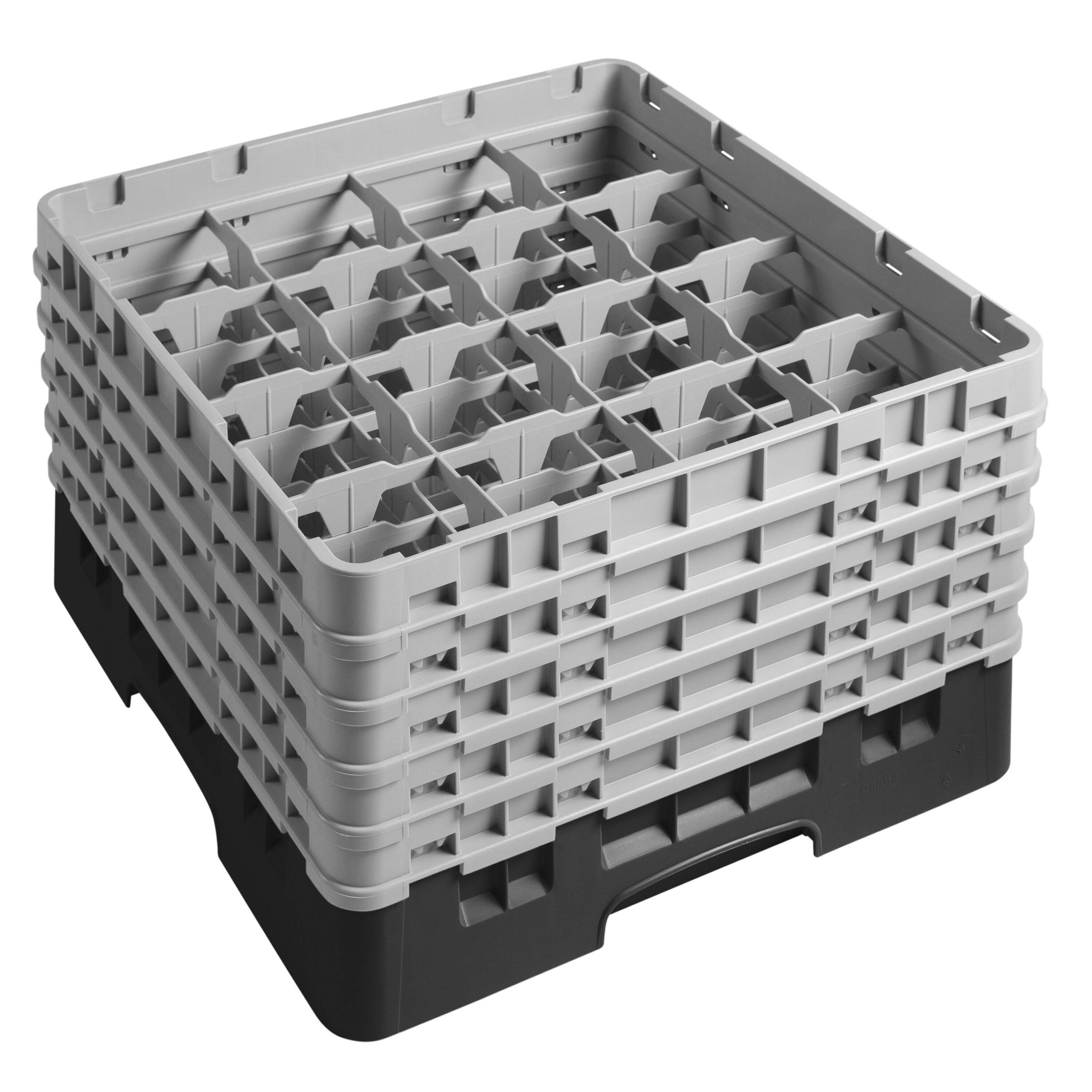 CAMBRO | CAMRACK® Glass Rack – 16 Compartments – 500×500 mm – 308 mm H – Black