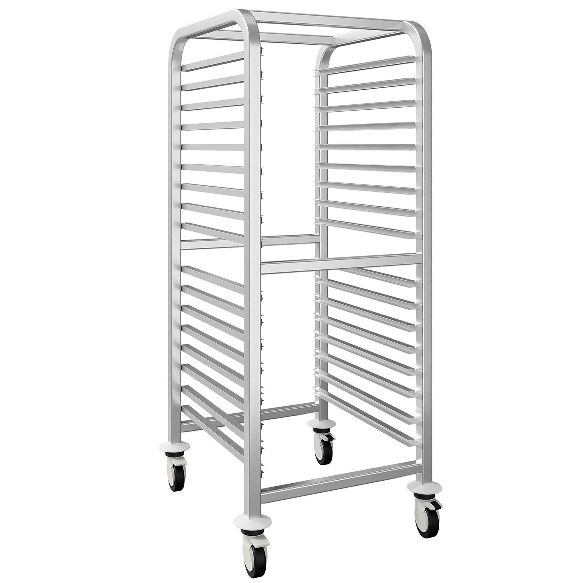 Chariot à plateaux – pour 15 plateaux EN 530 × 370 – avec roulettes silencieuses