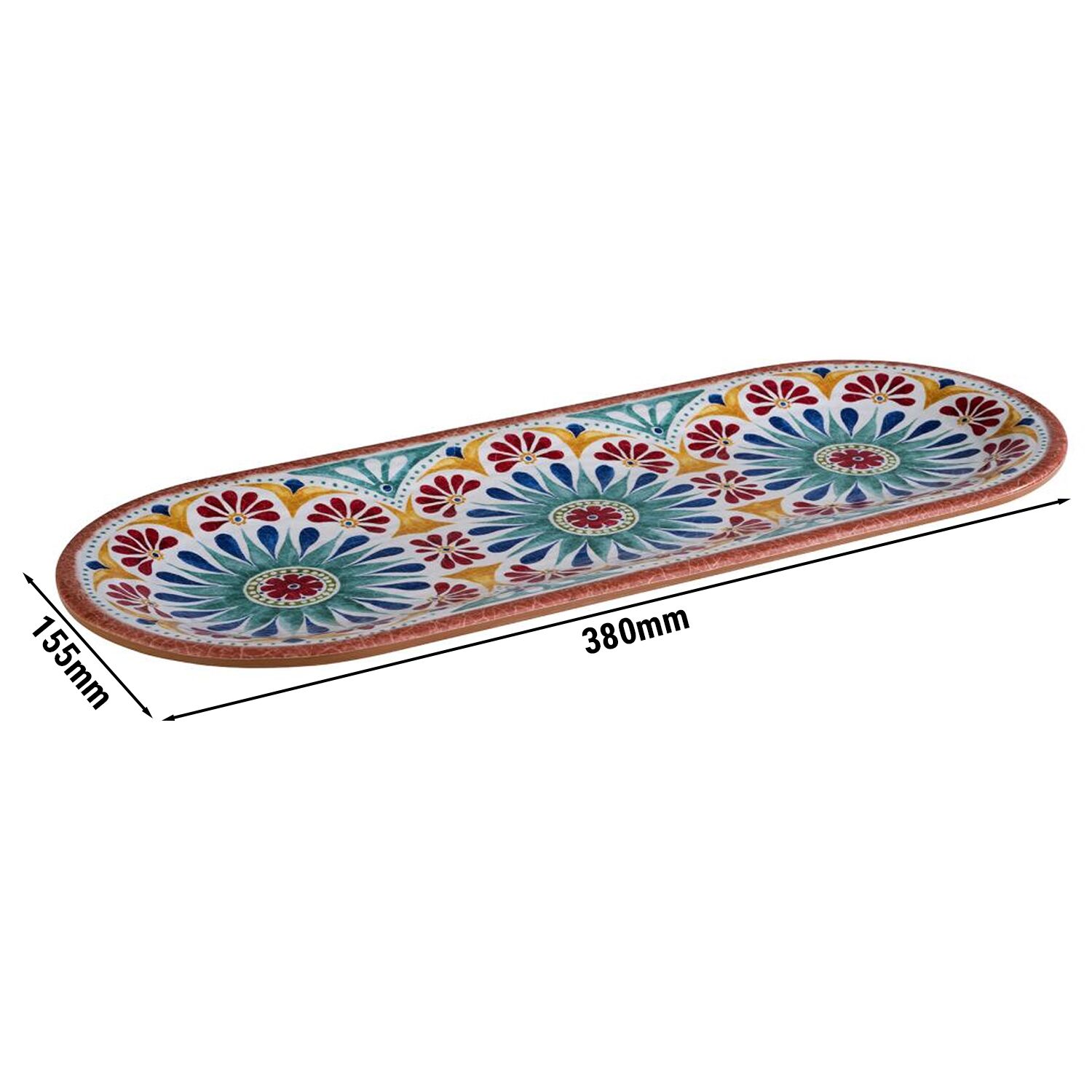 (6 pièces) ARABESQUE - Assiette - Mélamine - 380x155 mm
