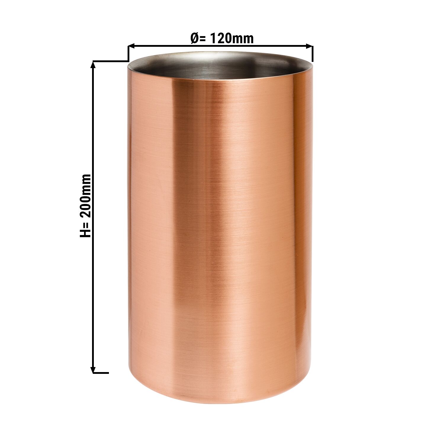 Single‑Bottle Wine & Champagne Cooler - Bar Professional - Copper - Ø120mm - Height:200mm - Copper - for 1 bottle