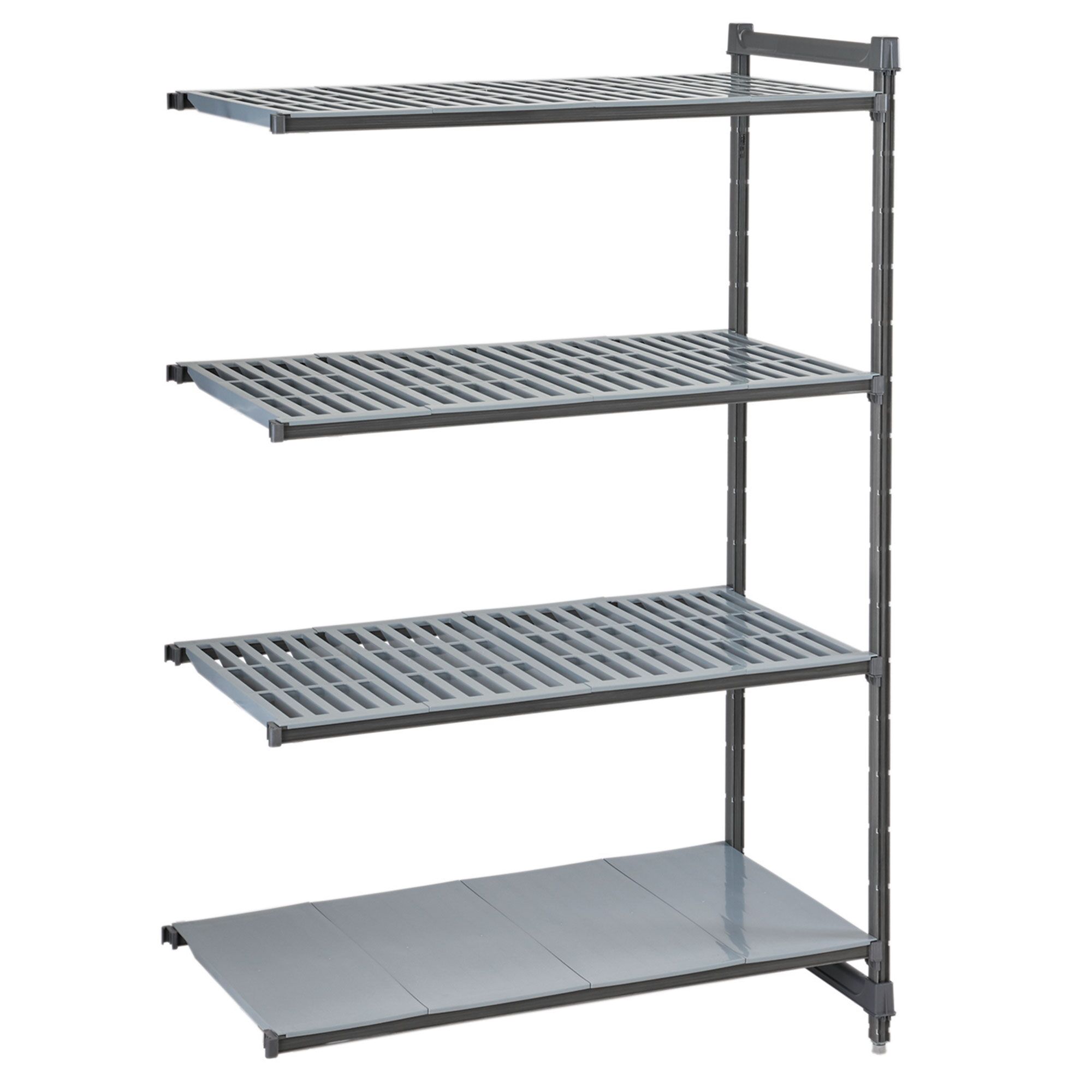 CAMBRO | Camshelving® Commercial Basics Plus Add-On Shelving Unit – 4 Slotted & Solid Shelves – 718×360 mm