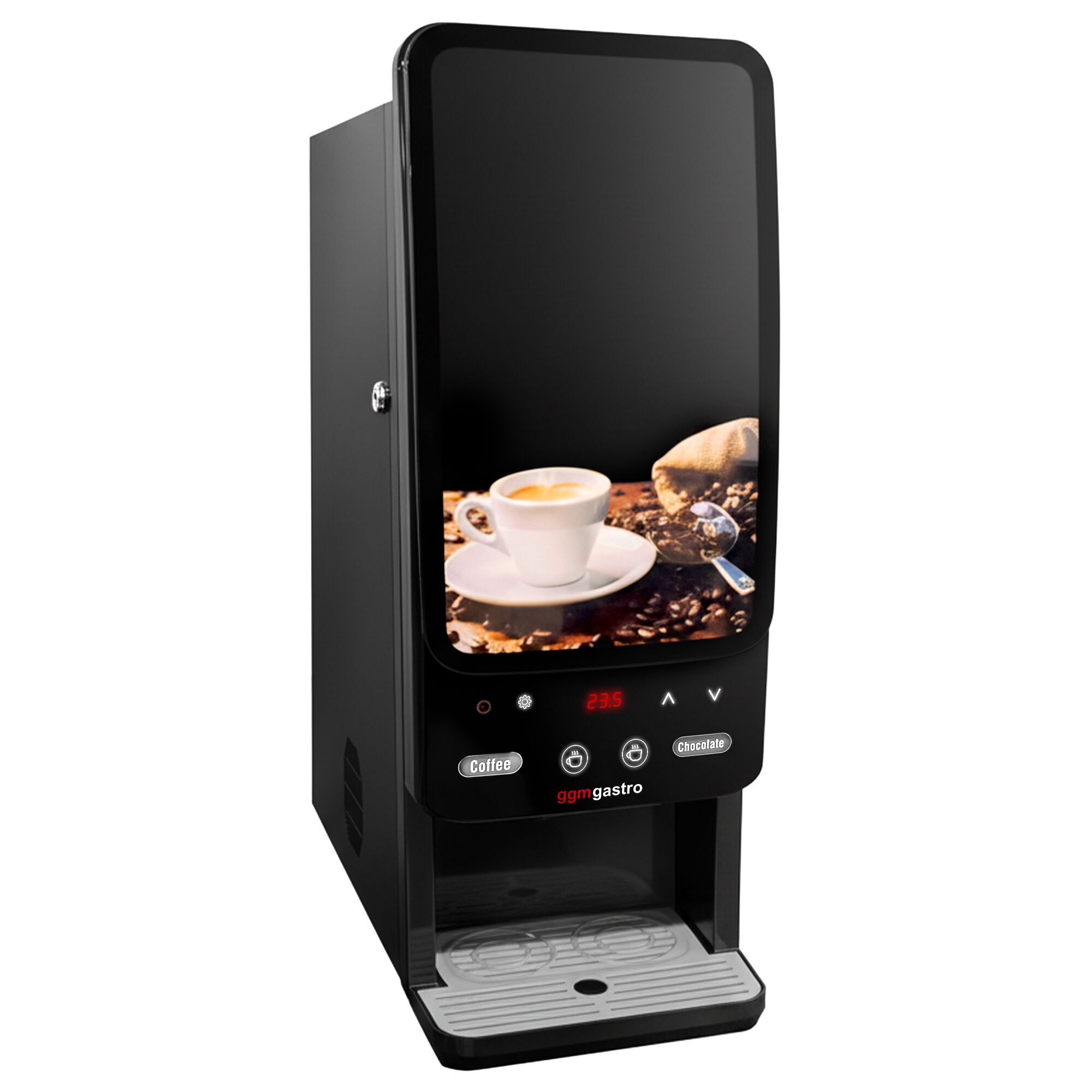 Commercial tabletop instant hot drinks machine, 2 ingredient canisters — 1.8 kW — Touch — Black