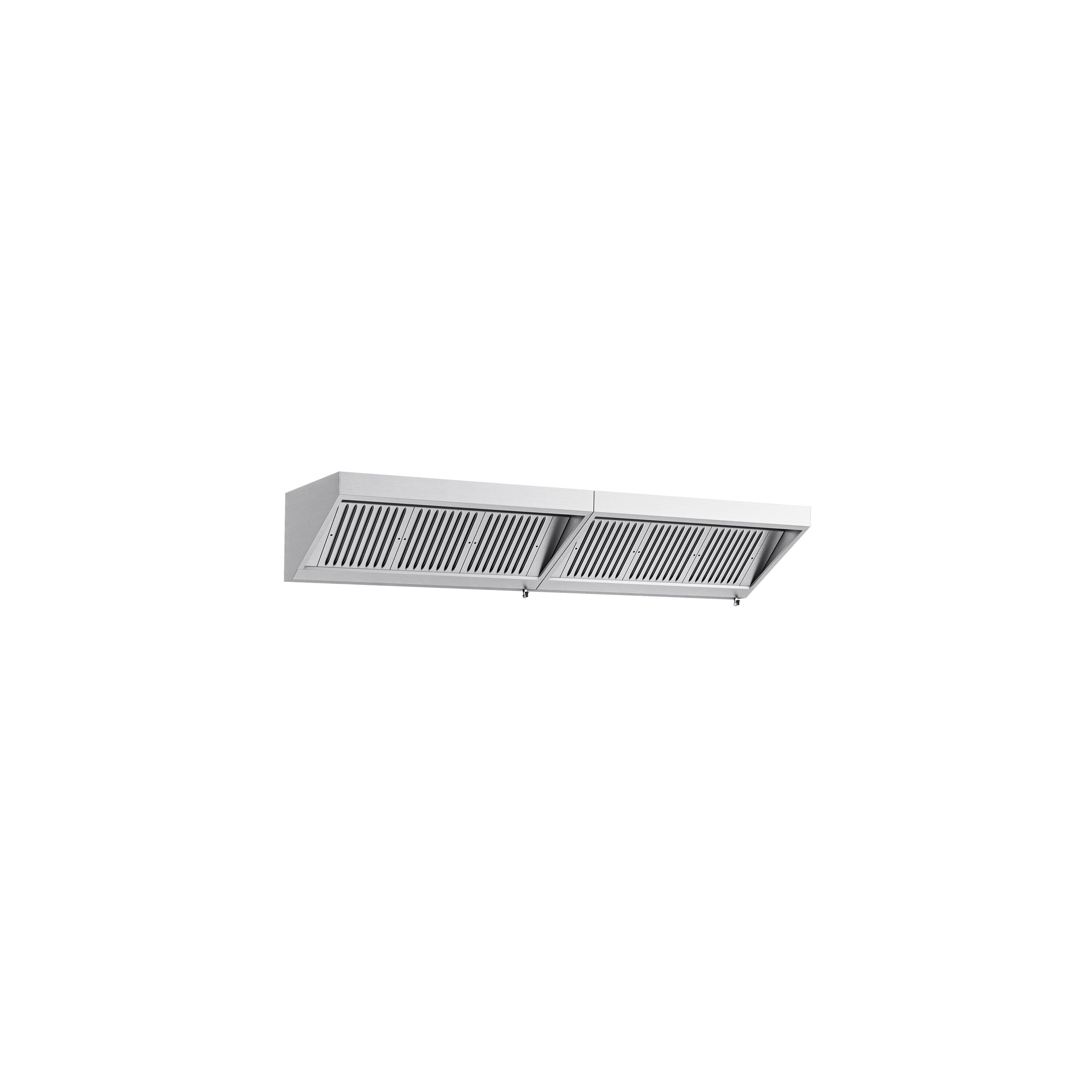 Fali elszívóernyő - 2800 mm - 700 mm mély - Labirintszűrő és világítás - motor nélkül