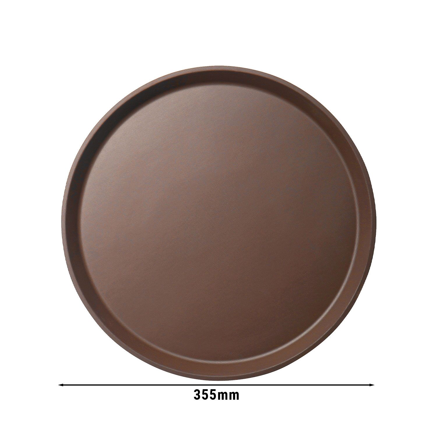 (12 pieces) CAMBRO | Camtread® Fibreglass Round Serving Tray – Non-Slip – Ø 355 mm – Brown